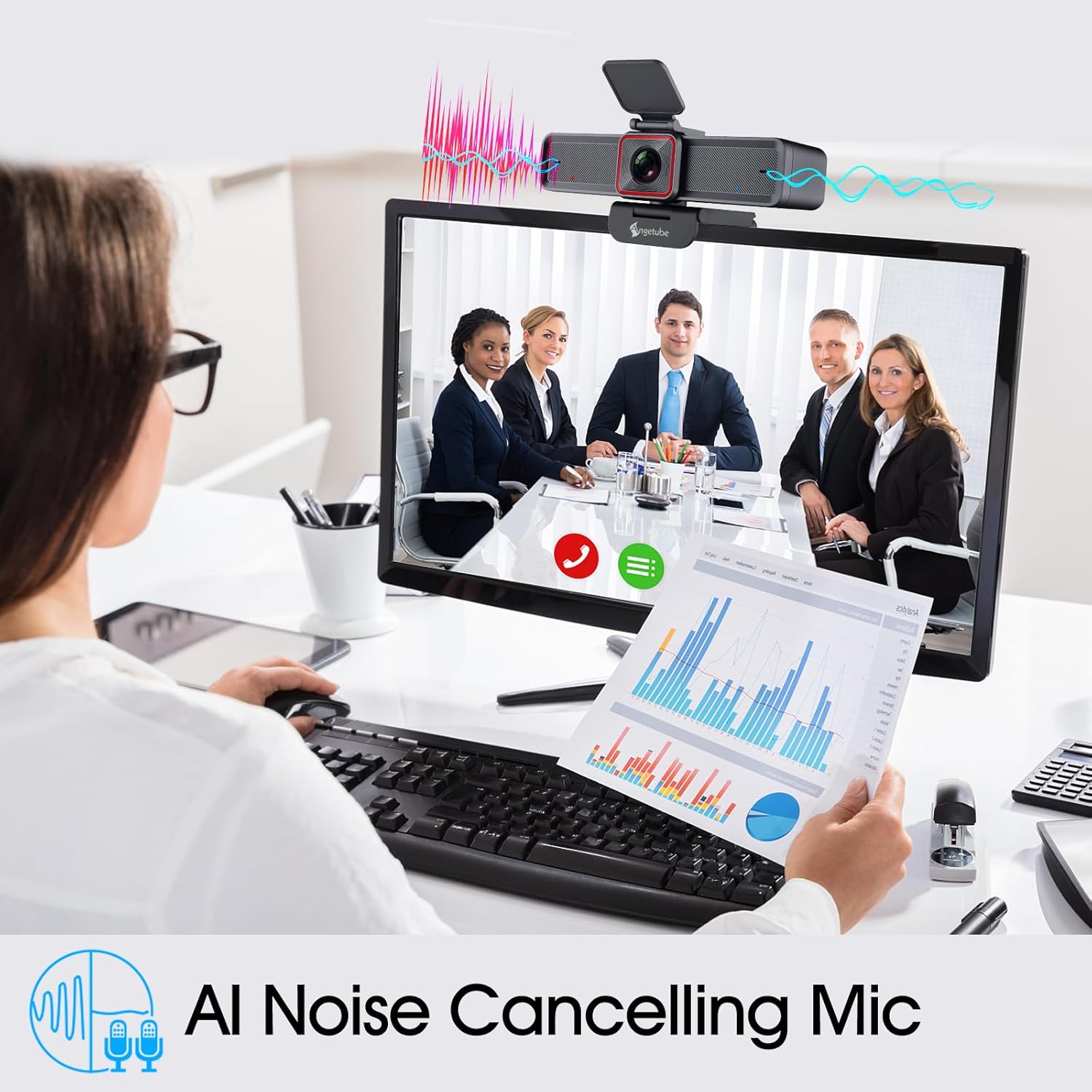Angetube 4K Webcam with AI Tracking,Remote Control 4K Web Camera/10X Digital Zoom 1080P 60fps Web cam with USB 3.0 HDR/Dual Noise Cancelling Microphones for Video Calls/Meetings/Streaming/Skype/Zoom - Image 8