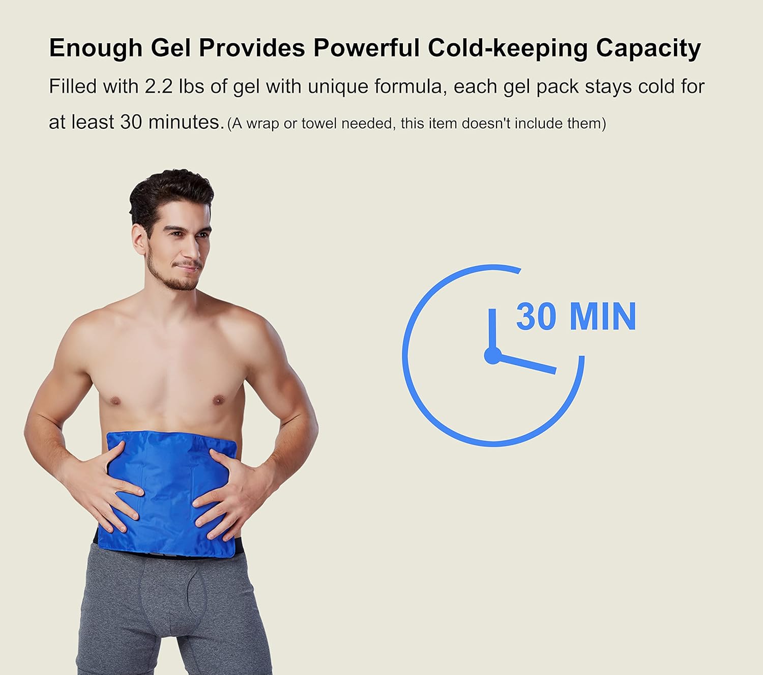 Koo-Care Large Flexible Gel Ice Pack for Injuries Reusable Hot Cold Compress - Fit for Shoulder Arm, Back, Hip, Knee, Shin, Foot Pain Relief, Swelling, Physical Therapy (L, 11" x 14") Pack of 2 - Image 5