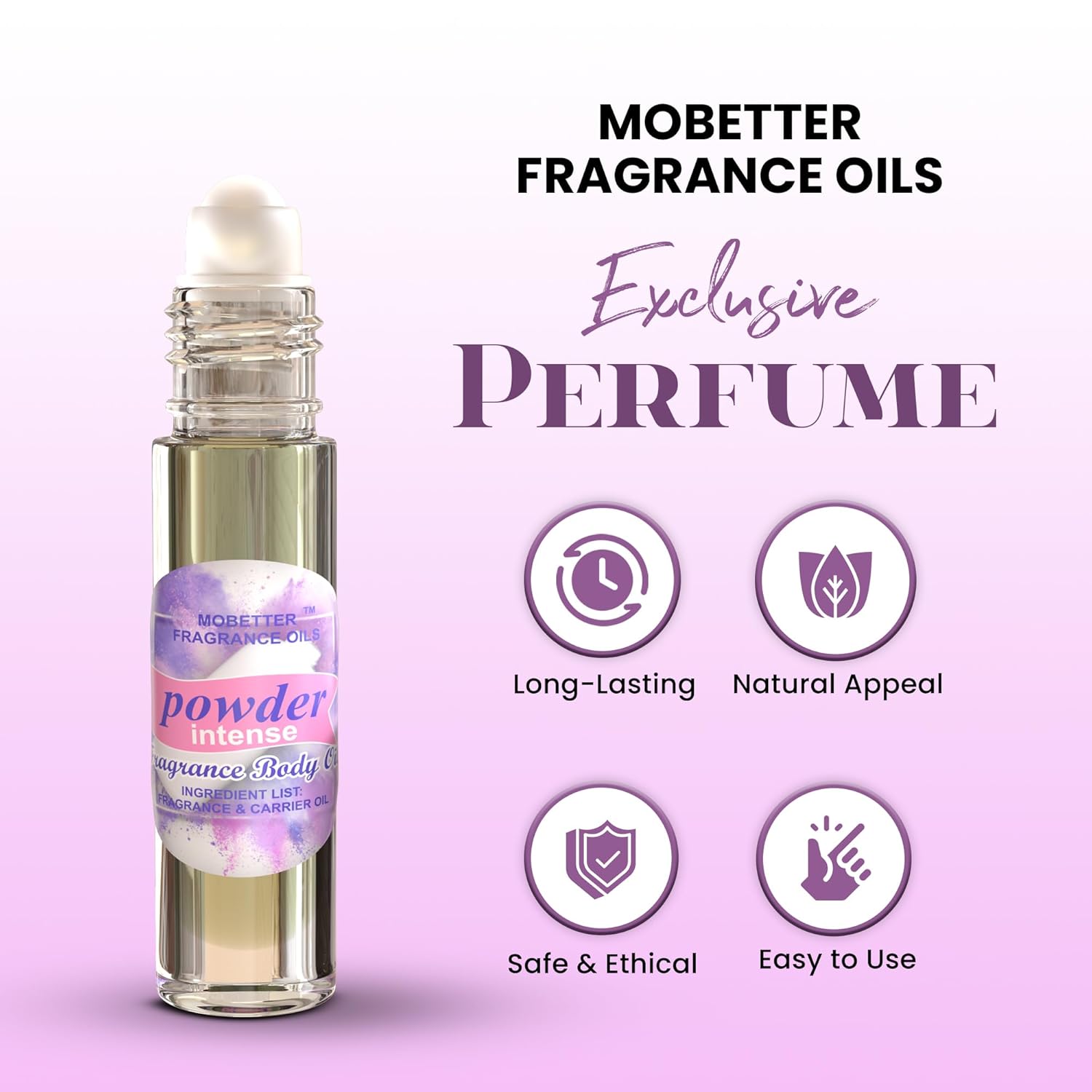 MOBETTER FRAGRANCE OILS Powder Intense Fragrance Body Oil for Unisex - Image 2