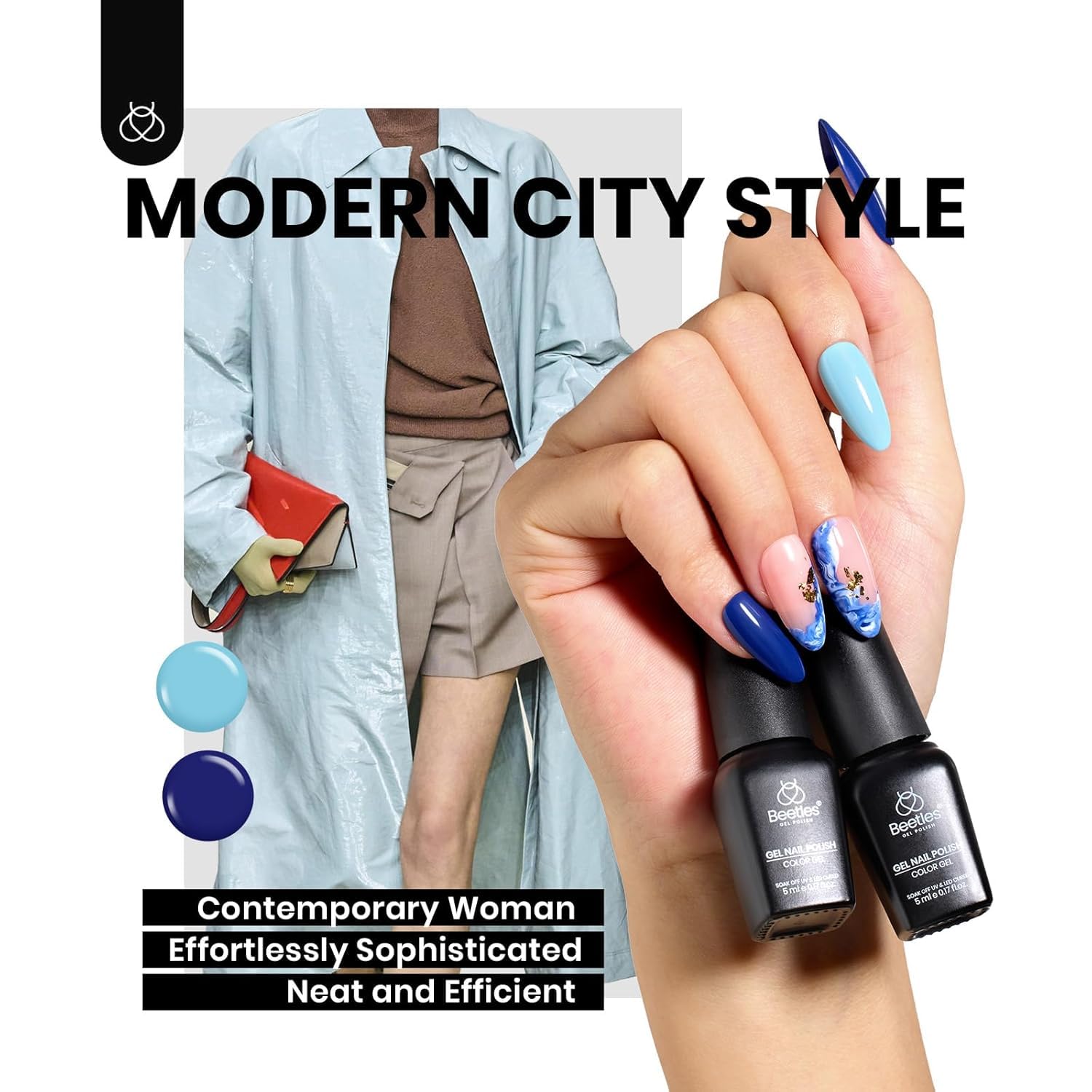 Beetles Summer Gel Polish Set - Urban Rhythm Collection, 25 Colors Pink Red Blue Green Summer Gel Nail Polish Set with 3Pcs Base Top Coat Nail Art UV LED Soak Off DIY Salon Manicure - Image 4