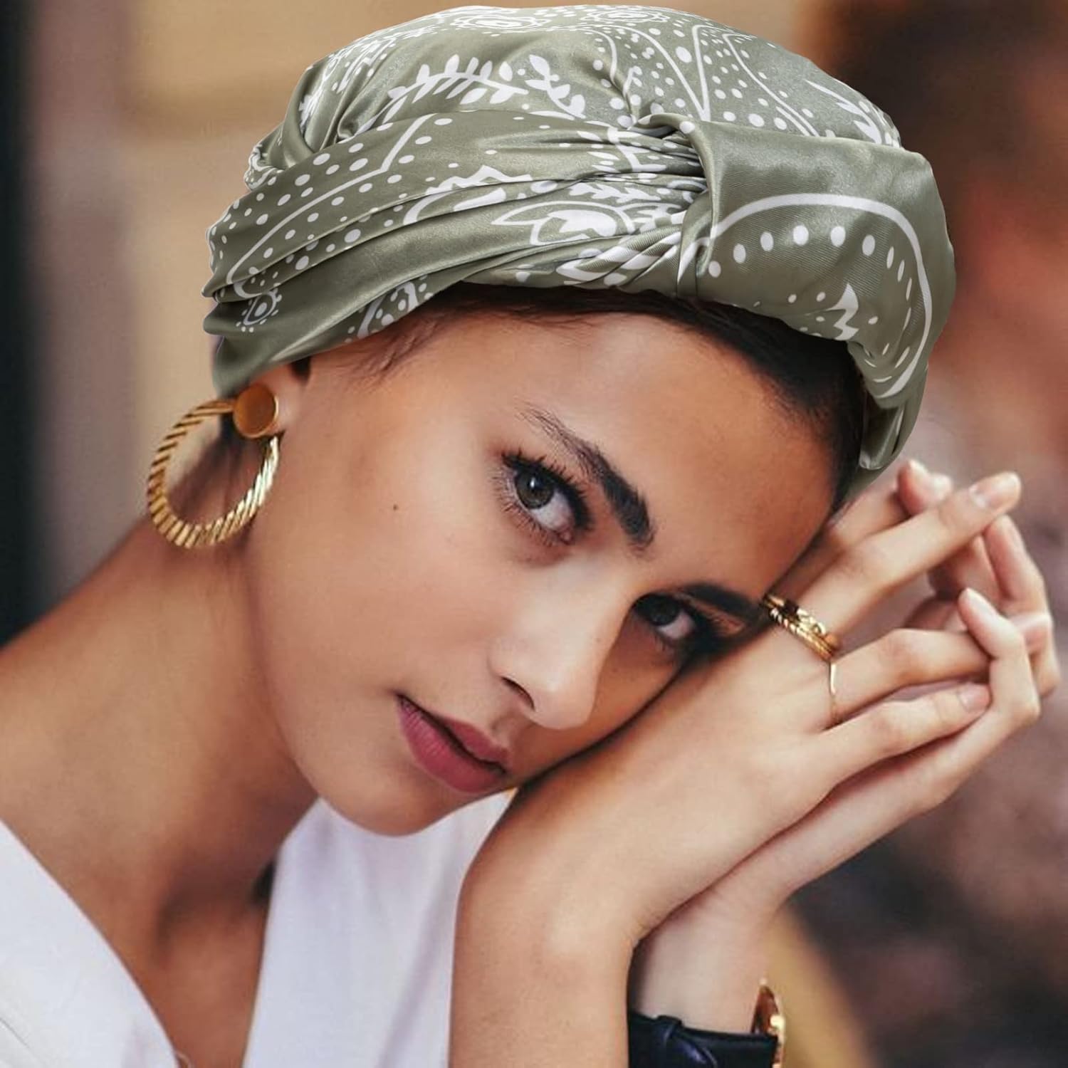 HBselect 4PCS Head Scarf for Women 35” Head Scarves Silk Like Satin Neck Scarfs Square Bandana Hair Wraps Scarf for Sleeping - Image 5