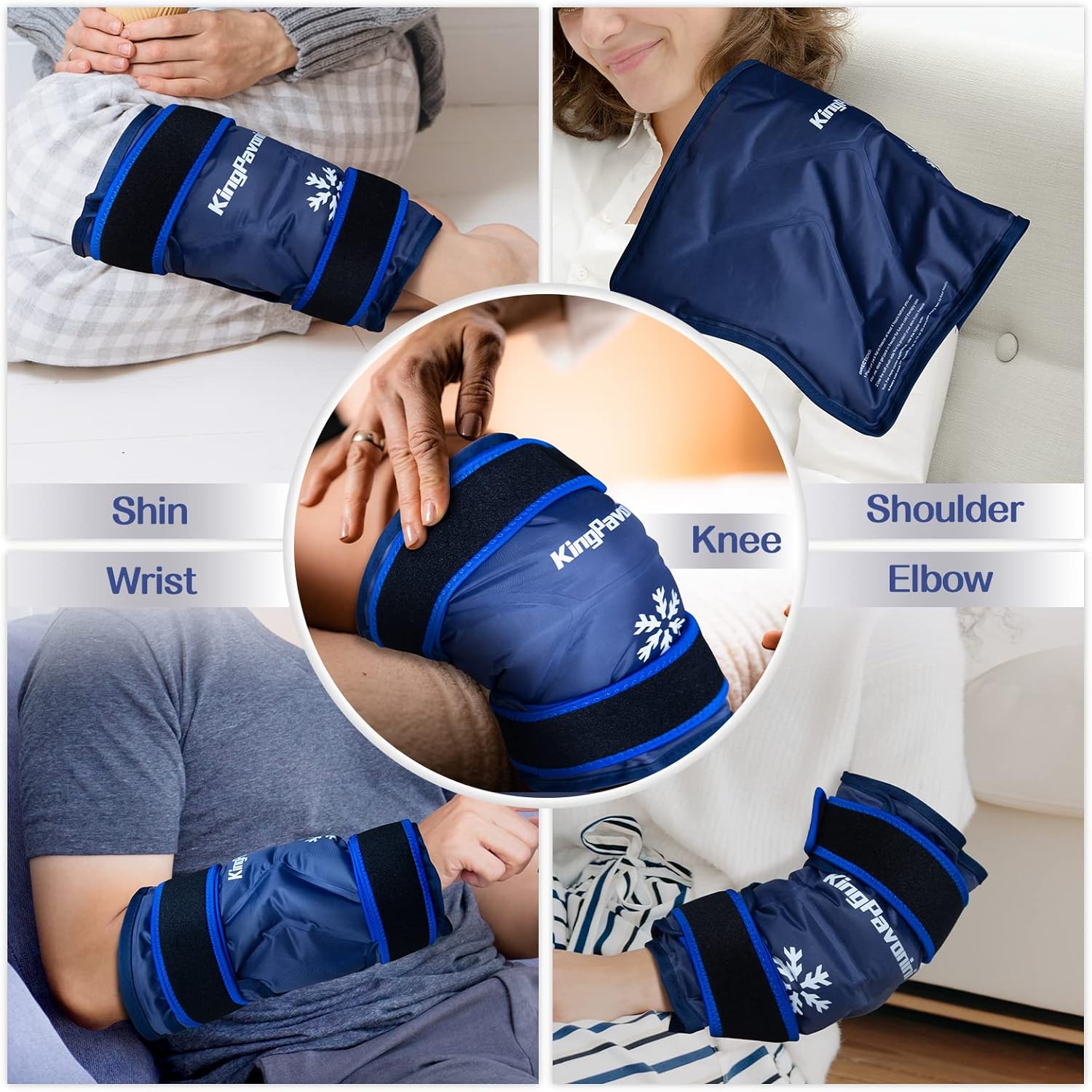 KingPavonini XXL Knee Ice Pack Wrap Around Entire Knee After Surgery, Large Reusable Gel Ice Pack for Injuries, Pain Relief, Swelling, Sports Injuries, 1 Pack (Blue) - Image 7