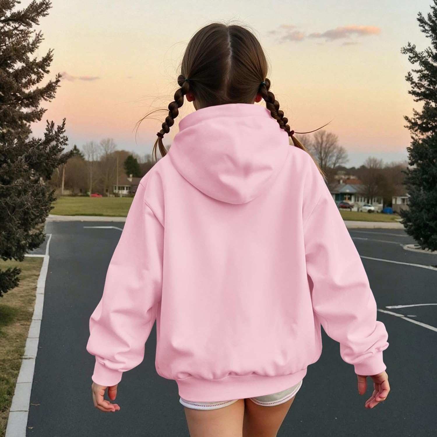 KEEVICI Cute Cat Hoodie For Girls Kawaii Graphic Sweatshirt Kids Cartoon Animal Print Hoodies Cotton Pullover With Pocket - Image 5