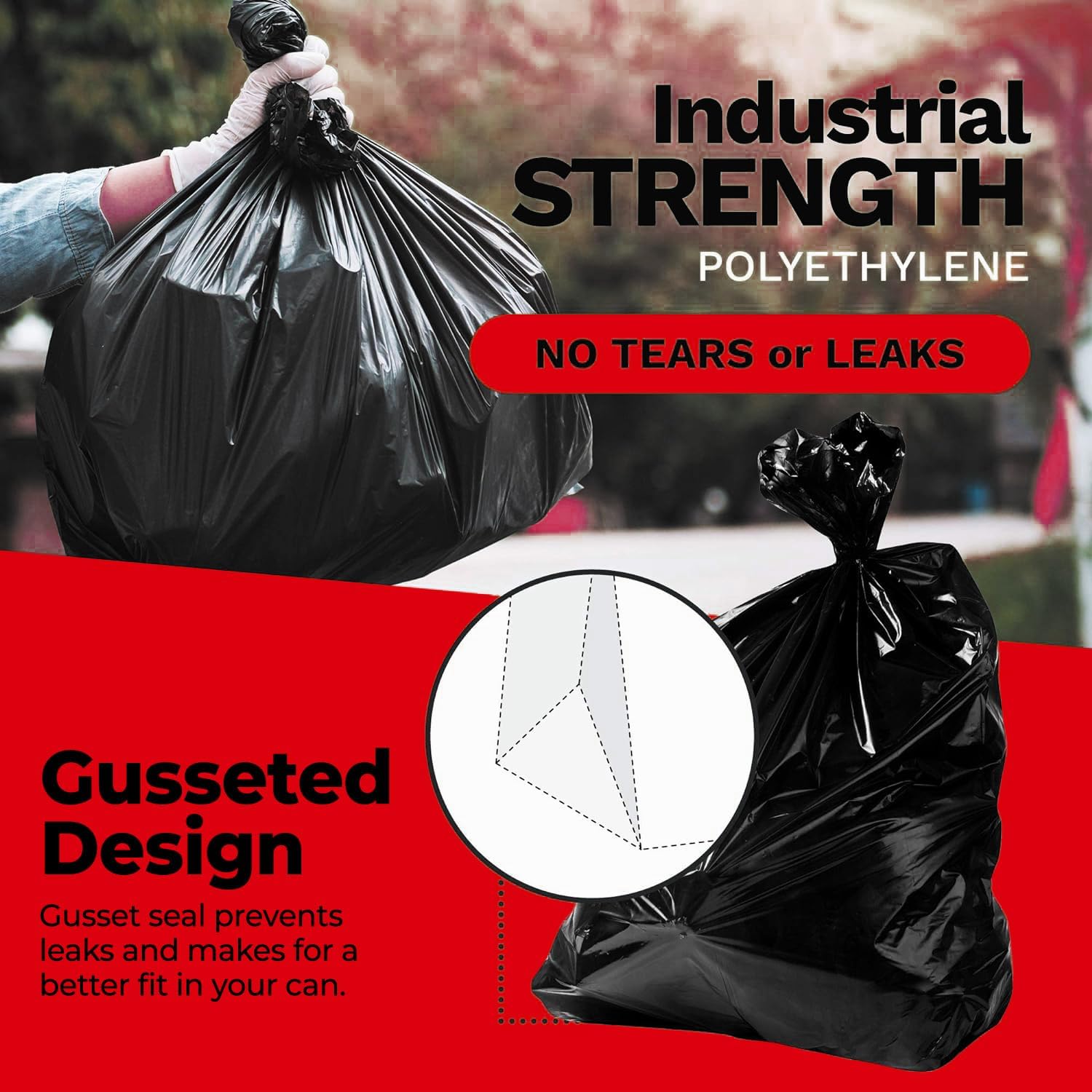 ToughBag 55-60 Gallon Heavy Duty Trash Bags - 150 Count, Large Black Garbage Bags - Made in USA - Image 4