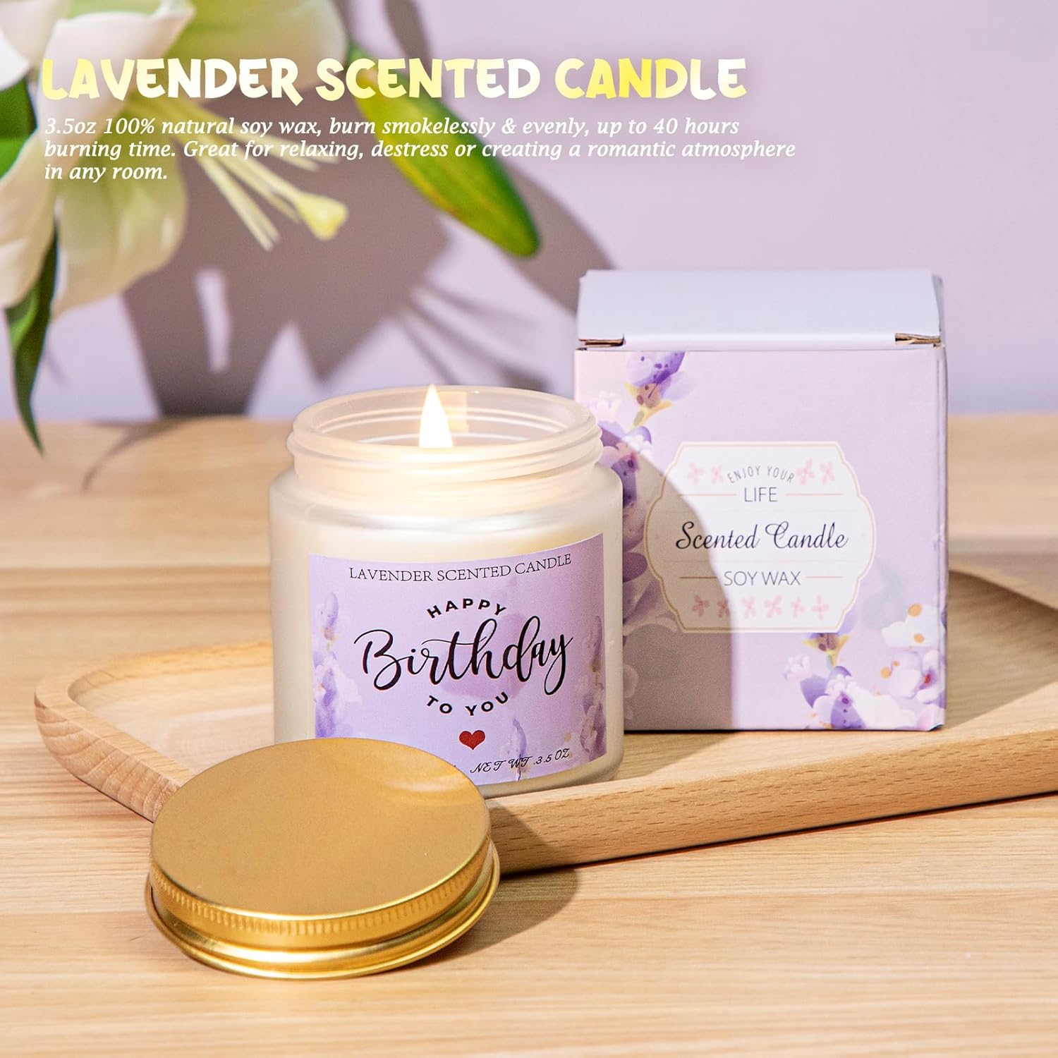 Birthday Gifts for Women, 13PCS Unique Happy Birthday Gifts Basket for Mom Her Best Friend Sister Wife Girlfriend Coworker Bestie, Luxury Self Care Box Relaxing Spa Gifts Set (Lavender) - Image 4