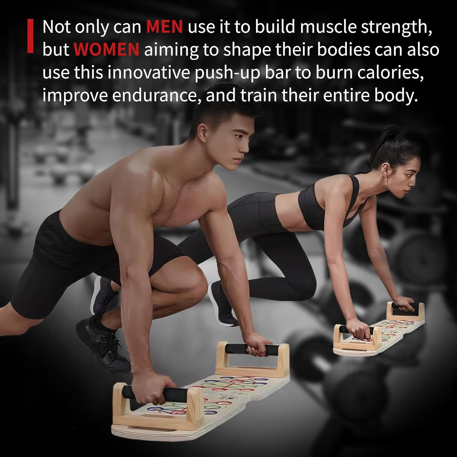 Foldable wooden Push up Board, Portable Push up Stand 14 in 1 Muscle Builder with Graphics Guide and 2 Solid Wood Pushup Handles - Image 7