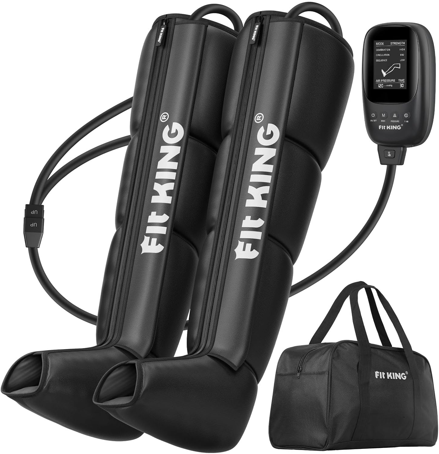 FIT KING Air Compression Recovery System,Dynamic Pressure for Circulation Improvement and Fast Recovery,Sequential Massage Boots for Athletes (Medium)