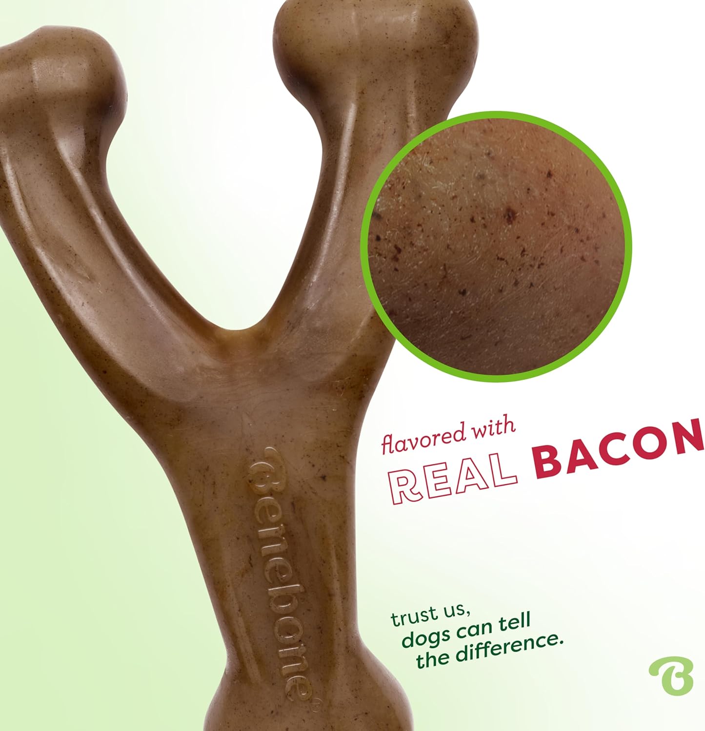 Benebone Wishbone Durable Dog Chew Toy for Aggressive Chewers, Made in USA, Small, Real Bacon Flavor - Image 2