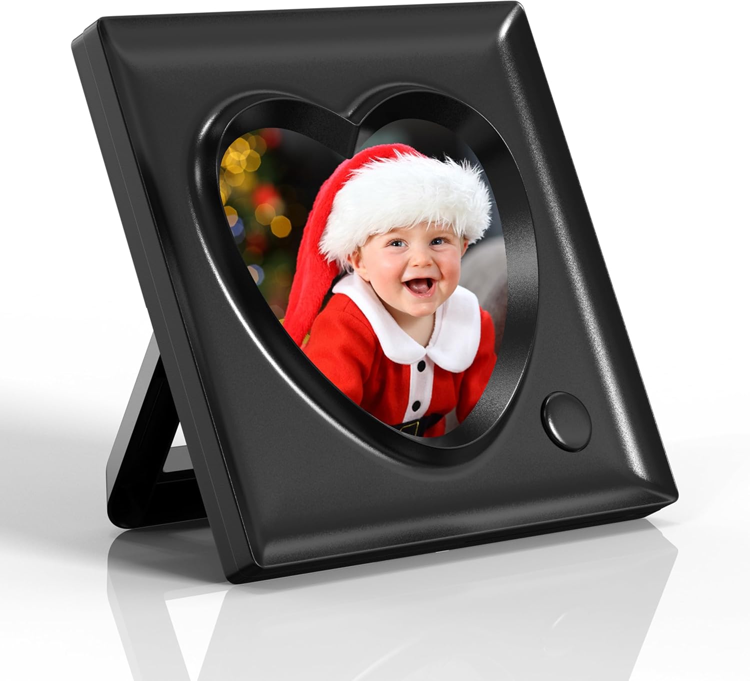 KWANWA Recordable Picture Frame – 20-Second Voice Recording, 3.9x3.9 Heart Shape Photo Frame, Personalized Keepsake for Loved Ones, Memorial, Long Distance, Birthday, Christmas, Mother's Day, Wedding – Tabletop Display for Home Office Desk - Image 8