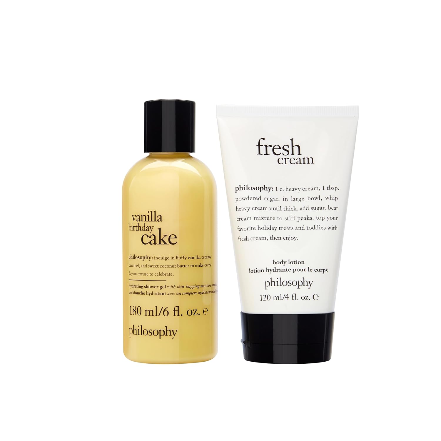 philosophy happy birthday gift set - 2-pc. vanilla birthday cake hydrating shower gel (6oz) & fresh cream body lotion (4oz) - moisturizing bath & body duo for women - Image 2