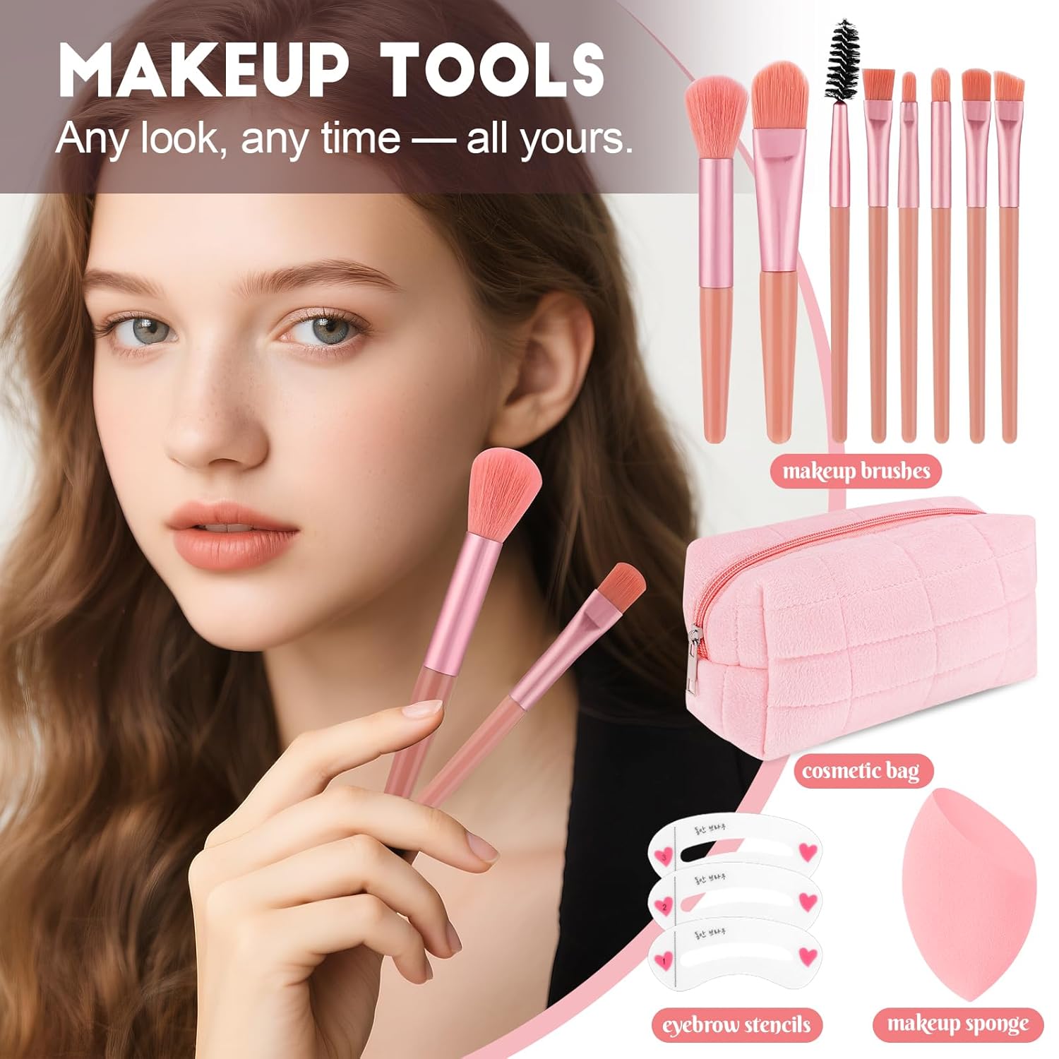 All In One Makeup Kit for Teen Girls Beginners with Foundation,Eyeshadow, Lipstick, Eyeliner, Mascara, Brushes, Bag, Travel Friendly MakeUp Gift Set, Birthday Gifts for Teen Girls, Graduation Gifts - Image 5
