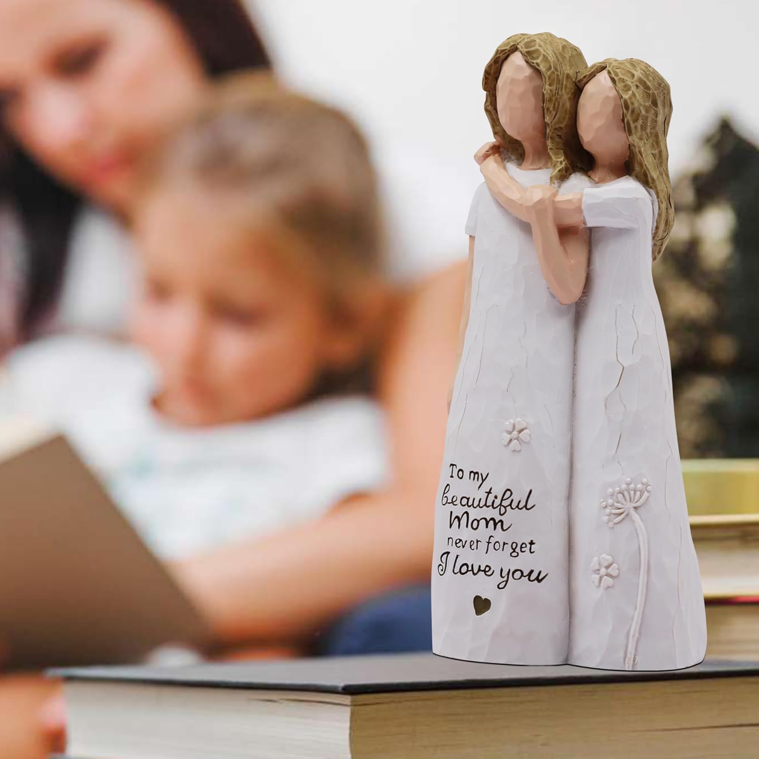 Mom Birthday Gifts from Daughter, Birthday Gift for Mom from Daughter, Valentines Day Gifts for Moms, Sculpted Hand-Painted Figurine - Image 3