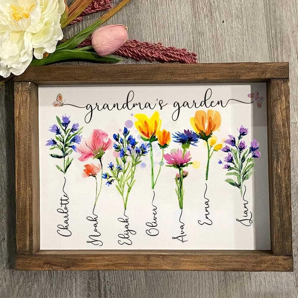 Personalized Grandma's Garden Frame Sign With Grandchildren Names - Chrismas Gifts For Nana - Chrismas Gifts For Mom - Mom Gifts - Chrismas Gifts For Mom - Chrismas Gifts For Mama - Mom Gifts - Image 4