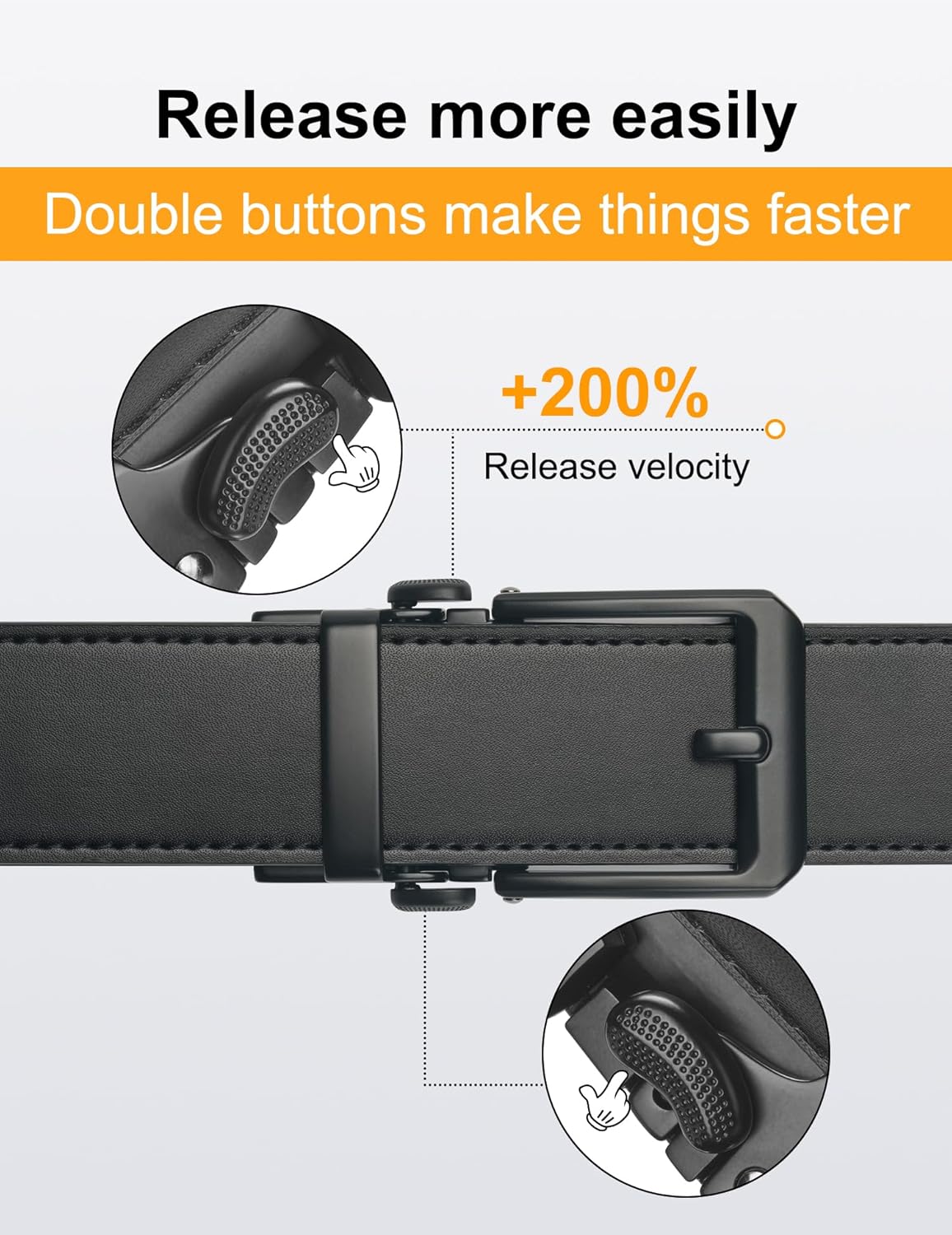 JUKMO 1.5" (38mm) Leather Ratchet Belt for Men in Gift Box - Image 4