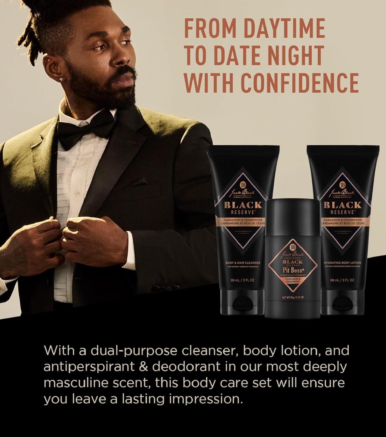 Jack Black Body Collection Set for Men - Mens Body Wash, Pit Boss Men's Deodorant, Body Lotion, Grooming Kit - Image 4