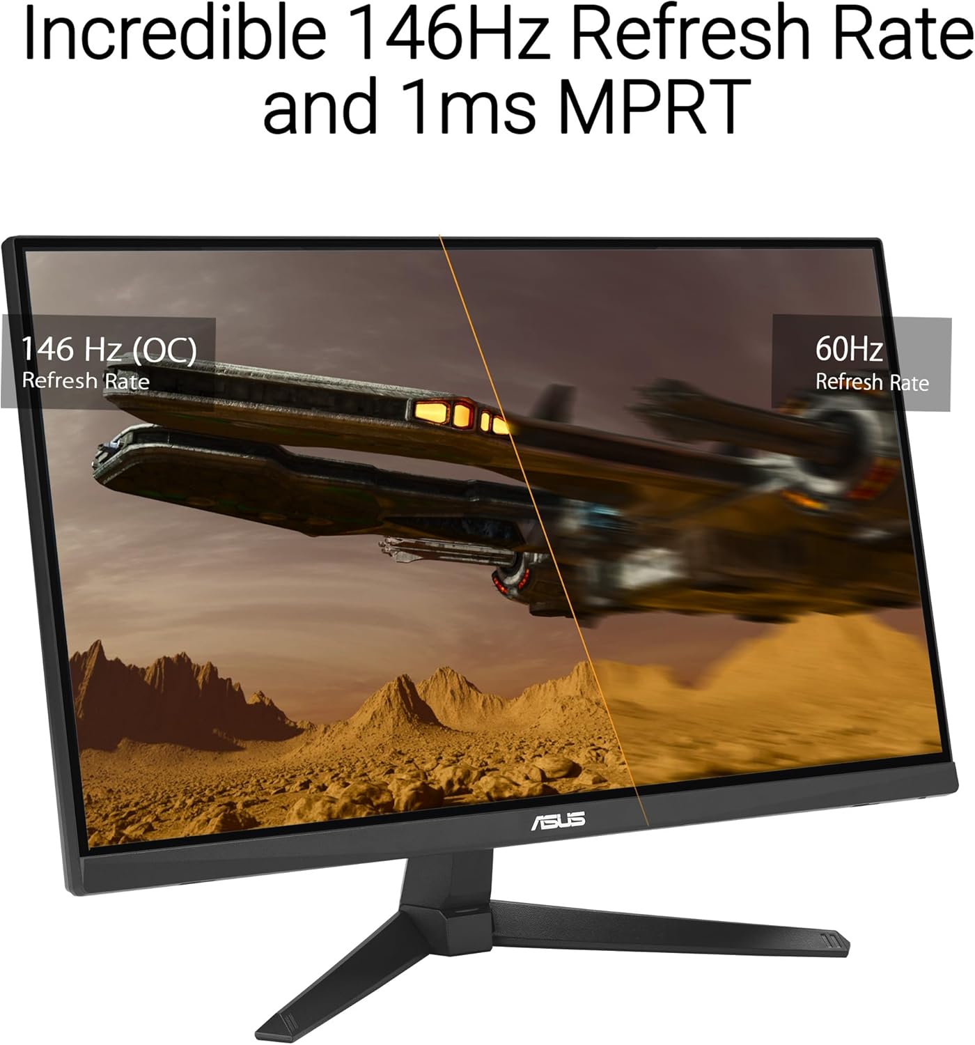 ASUS TUF Gaming 24” (23.8” viewable) 1080P Monitor (VG249QE5A) - FHD, 144Hz Overclock to 146Hz, IPS, Extreme Low Motion Blur Sync, 1ms, Speakers, Variable Overdrive, DisplayWidget Center, 3yr Warranty - Image 2