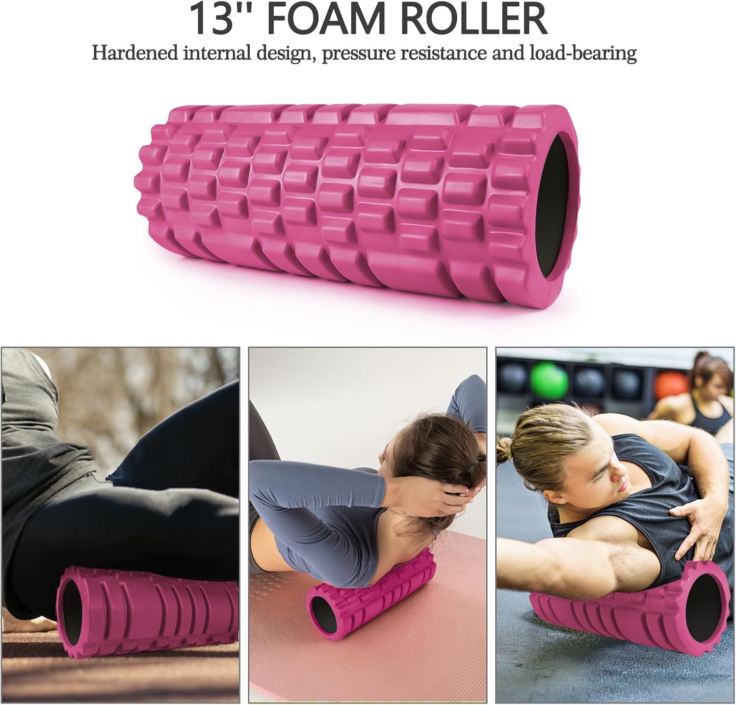 JOYENERGY 5 in 1 Foam Roller Set, Trigger Point Foam Roller Patented, Massage Stick, Massage Ball, Resistance Band for Deep Muscle Massage Pilates Yoga, Fitness Exercise for Whole Body - Image 2