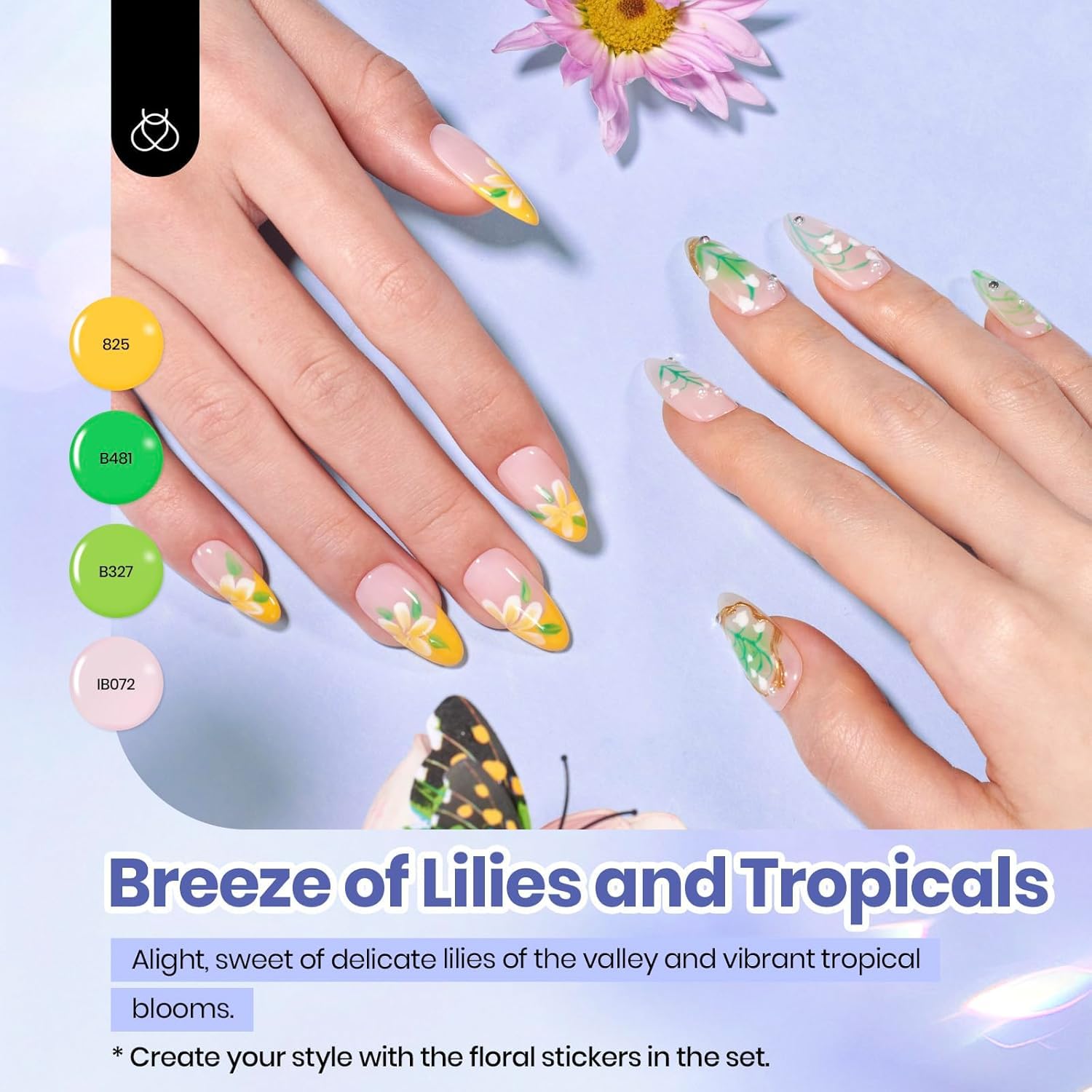 beetles Pastel Gel Polish Set - Petal Symphony Collection, 40 Pcs 36 Colors Easter Gel Polish Set Spring Colors Pink Red Green Blue Color Gel with Base&Glossy Matte Top Coat UV LED Nail Art - Image 5