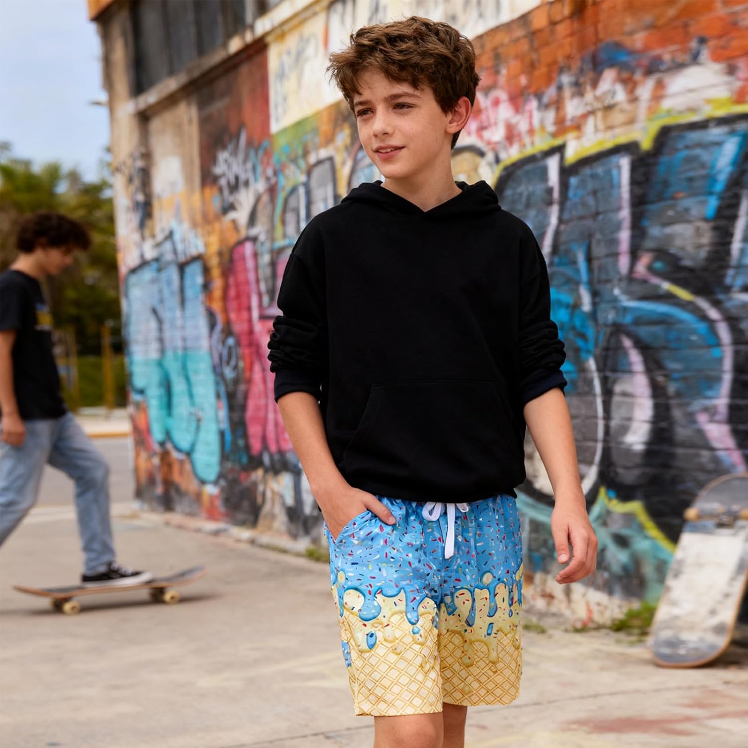 westwolf Boys Swim Trunks with Compression Liner Casual Bathing Suit for Kids Swim Shorts 6-18 Years - Image 3