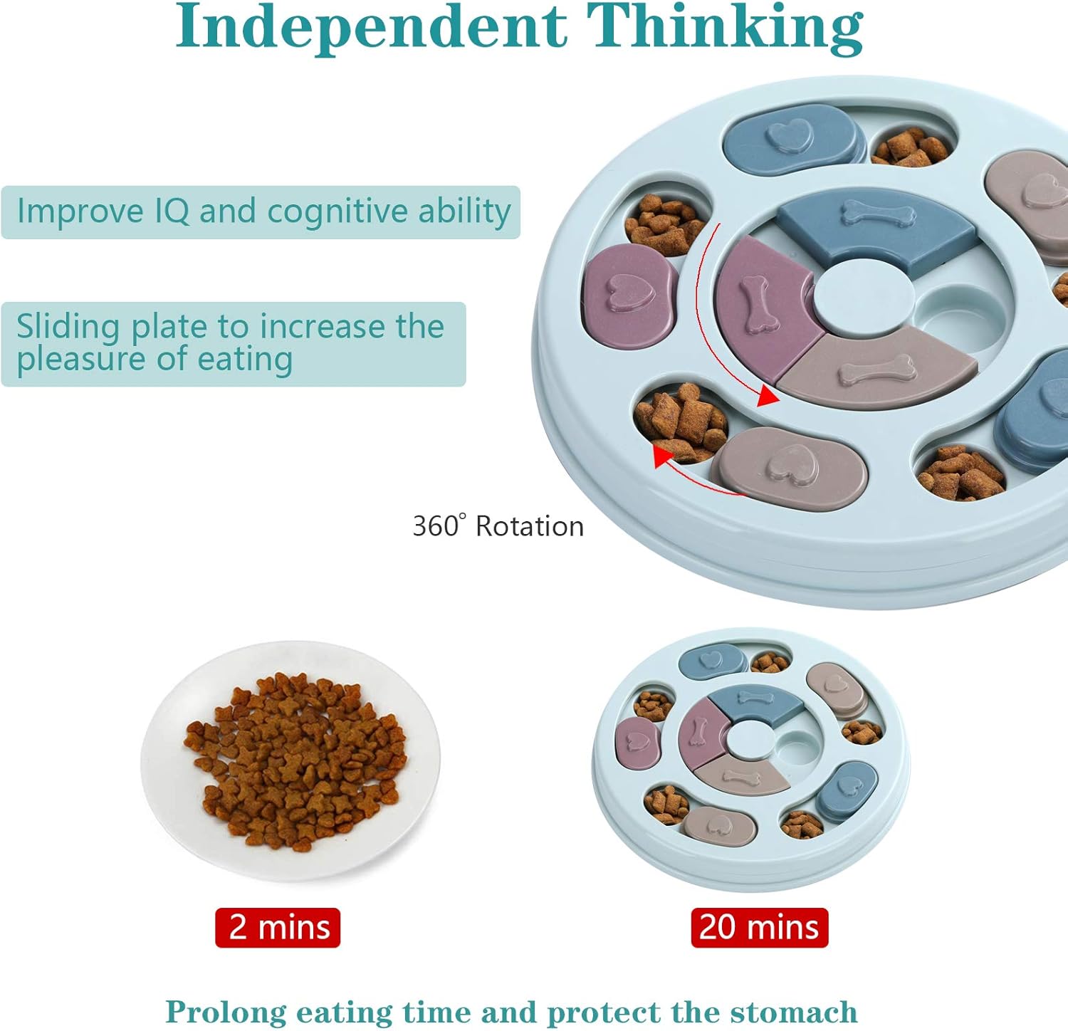 DR CATCH Dog Puzzle,Dogs Food Toys for IQ Training & Mental Enrichment,Dog Treat Puzzle(Blue) - Image 3