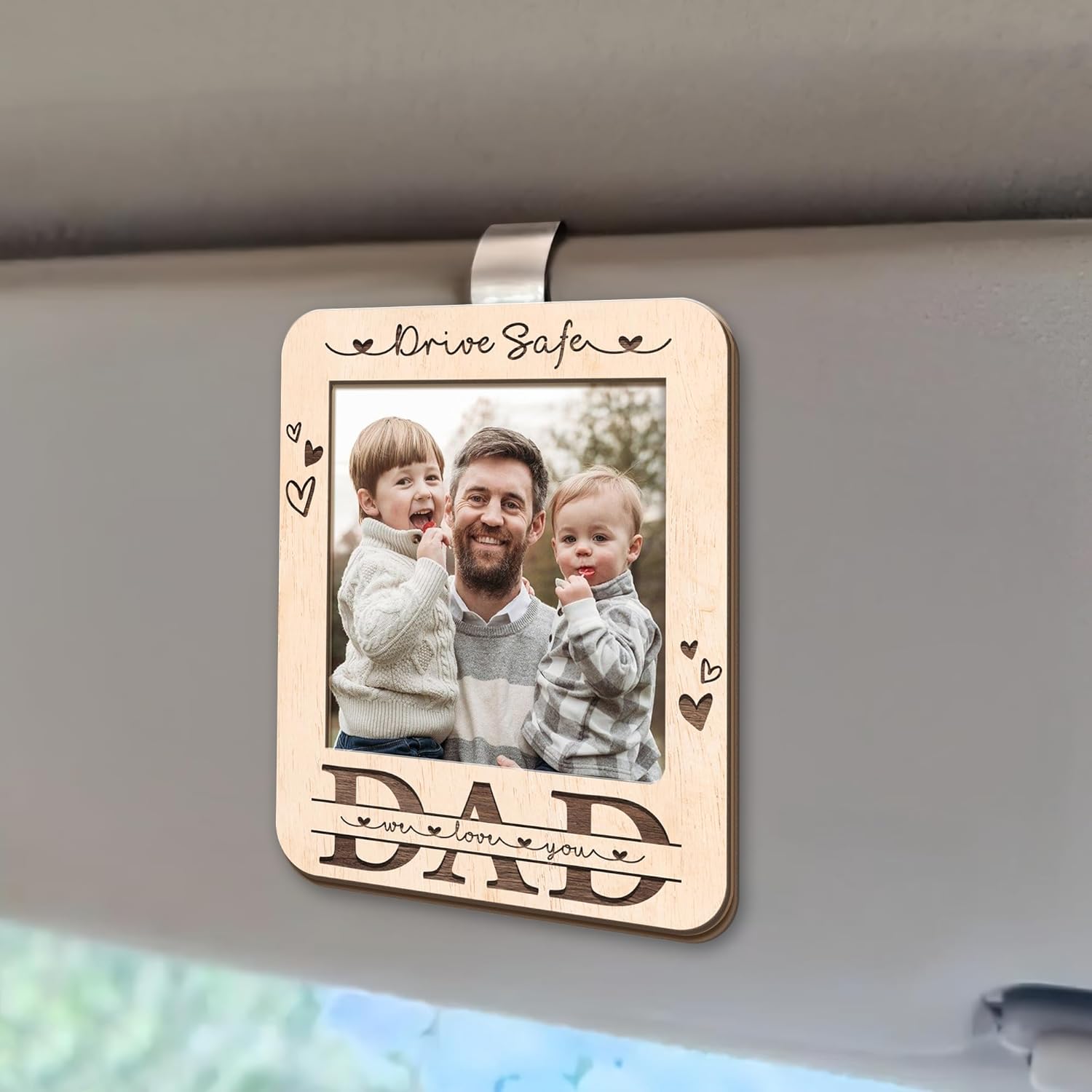 Hyturtle Car Picture Frame For Dad, Car Visor Photo Frame Accessories, Gift For Dad Car Accessories From Daughter, Son, Unique Valentines Gifts For Dad From Kids, Cute Decorations For Father - Image 6