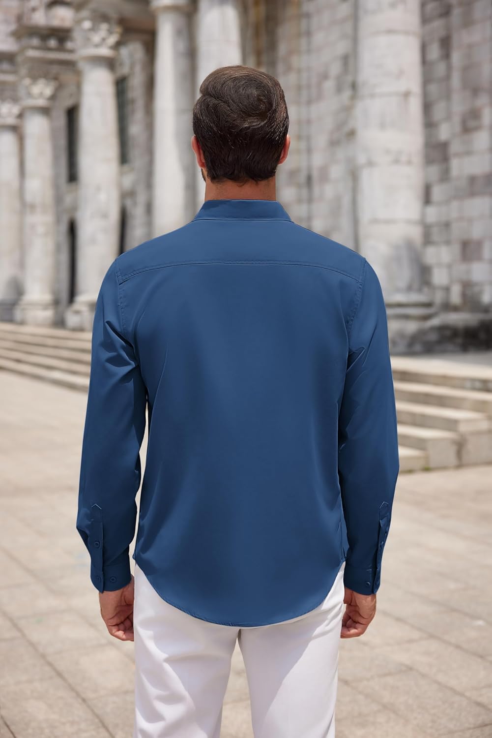 COOFANDY Men's Long Sleeve Button Down Shirts Casual Untucked Dress Shirt Beach Wedding Shirts - Image 5