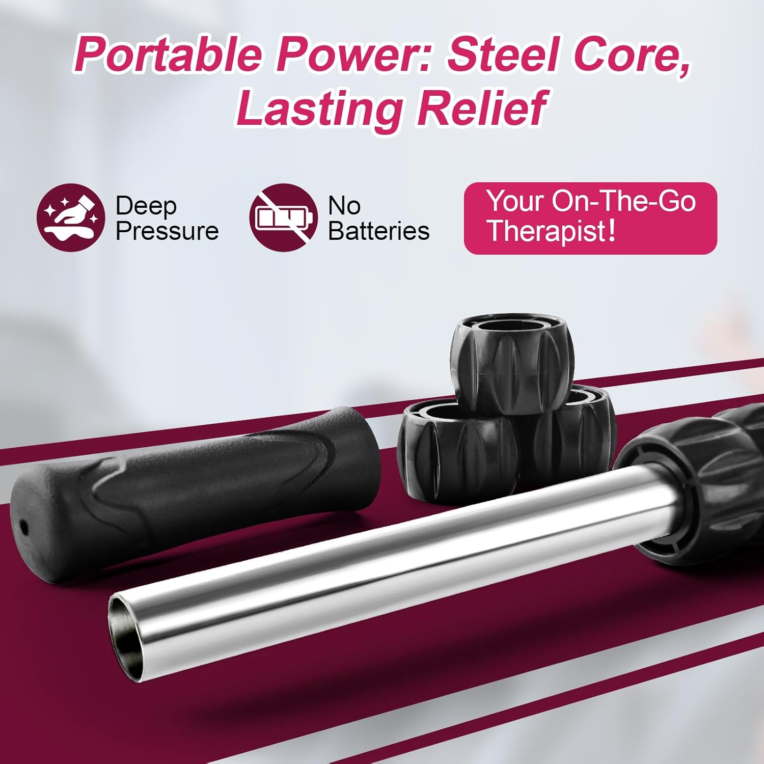 Massage Roller, Muscle Roller Stick, Therapy Roller Stick for Legs, Calf, Thigh, Lipo Roller for Relief Muscles, Deep Tissue Massage Rolling Pin for Trigger Points, Help Sore Muscle Recovery - Image 4