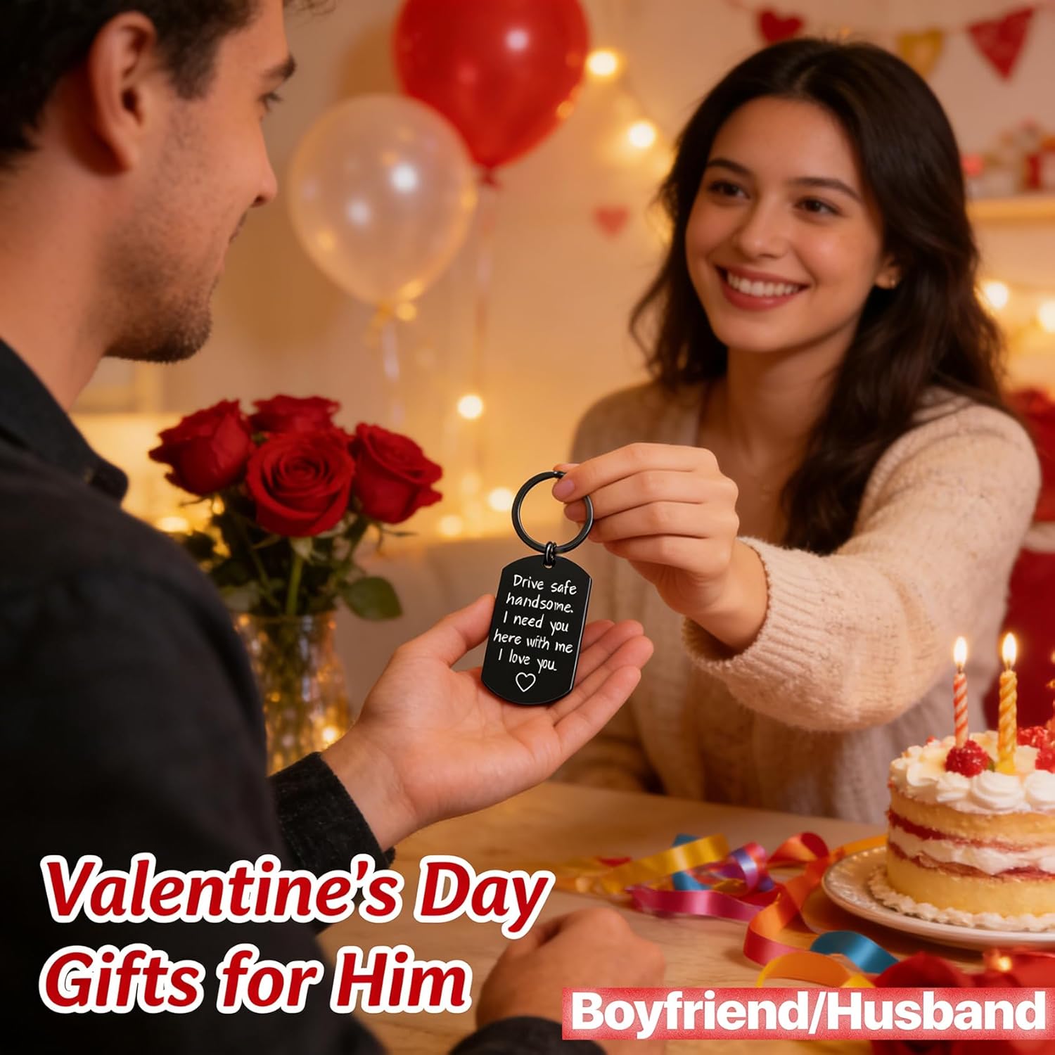 Drive Safe Keychain for Boyfriend - Drive Safe Handsome I Need You Here With Me Keyring Birthday Valentine’s Day Gifts for Him Boyfriend Husband Gifts - Image 5