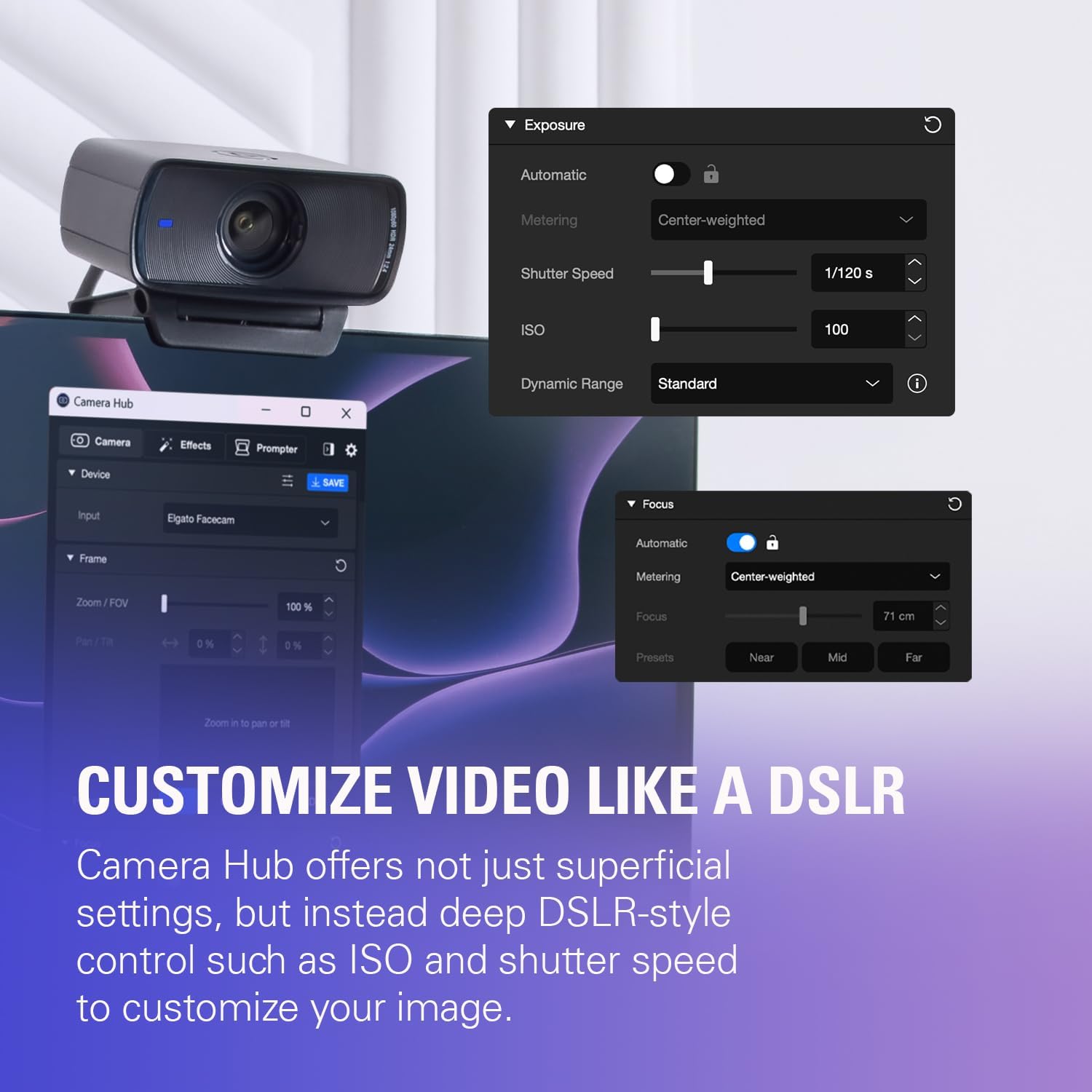 Elgato Facecam MK.2 – Premium Full HD 1080p Webcam for Streaming, Gaming, Video Calls, Recording, HDR Enabled, Sony Sensor, PTZ Control – Works with OBS, Zoom, Teams, and More, for PC/Mac - Image 5