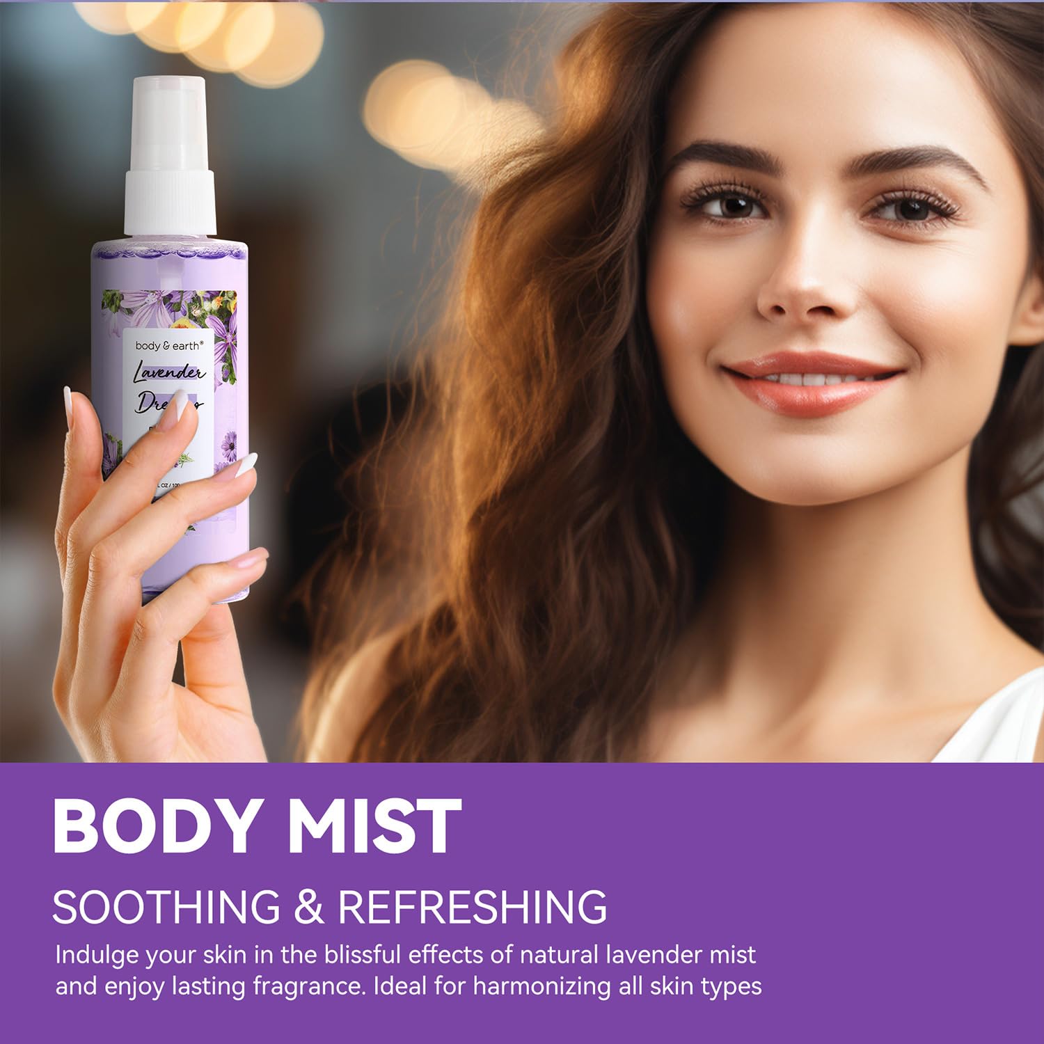 BODY & EARTH Body Mist Gift Set - Spa Gifts for Women, Perfume, Body Lotion, and Body Scrub in a Lavender Dreams Box- Perfect Birthday Gifts for Moms, and Special Occasions,Unique Gift Ideas for Her - Image 5