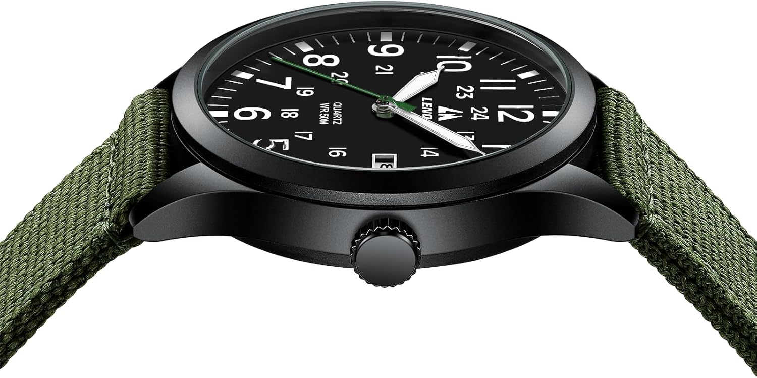 LN LENQIN Mens Watches Unisex Military Sport Nylon Strap Stylish Luminous Fashion Analog Quartz Watch for Men Waterproof Army Tactical Casual Wristwatch - Image 8