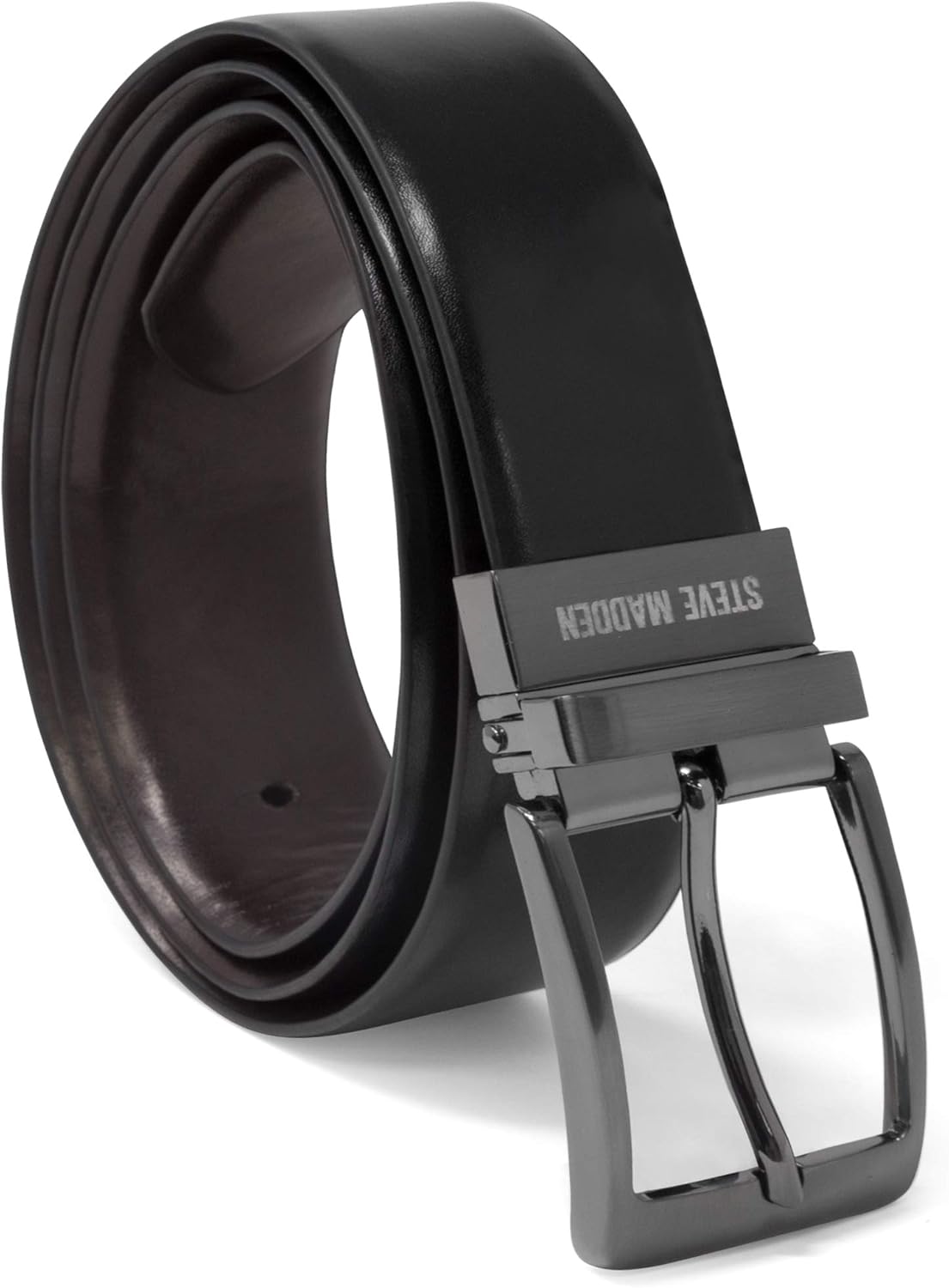 Steve Madden Men's Reversible Men's Dress Casual Every Day Leather Belt