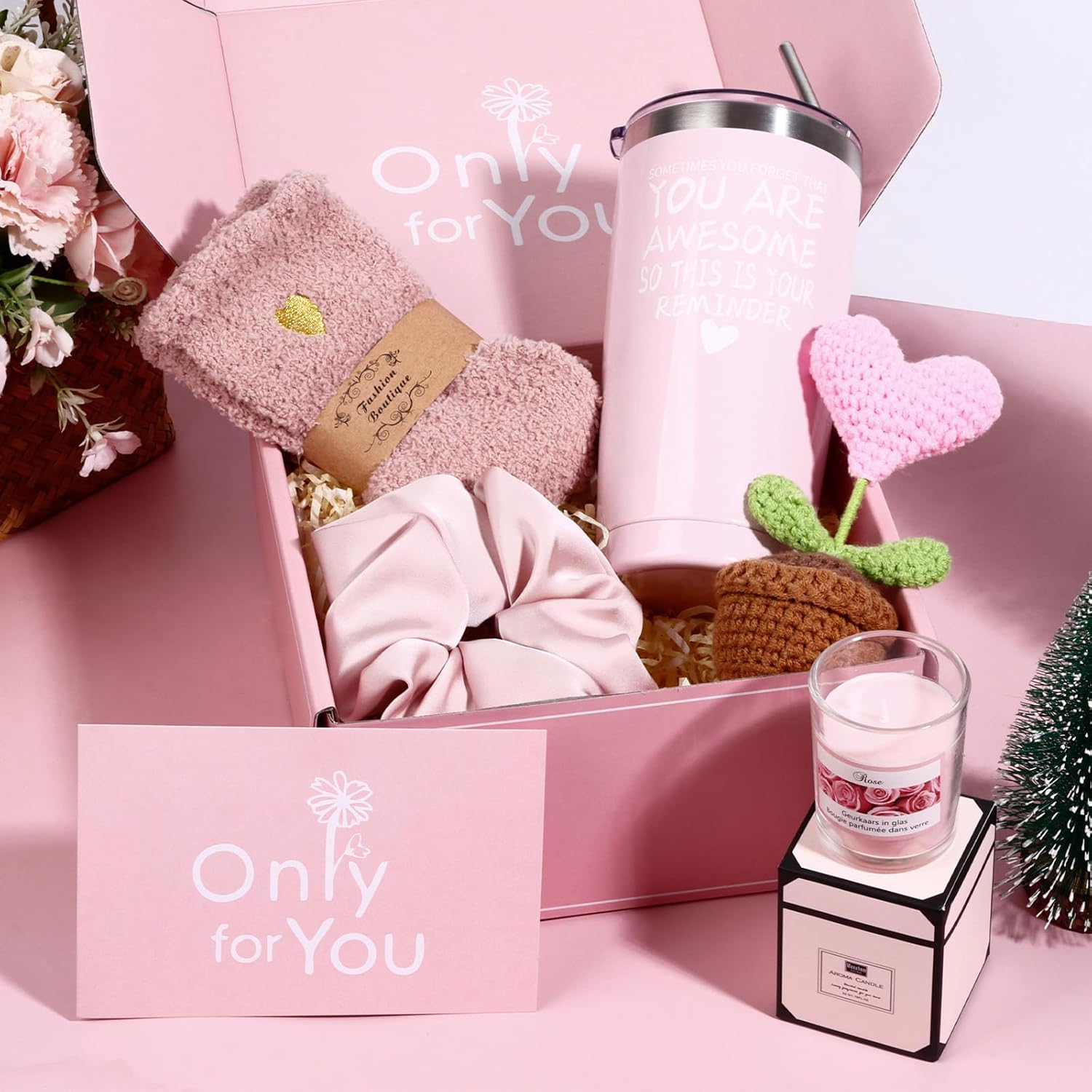 Gift Baskets for Women, Gift for Birthday, Christmas, Mother's Day, Valentine's Day, Get Well Gifts for Women, Teen girl,Siter, best friend, her, wife,Inspirational Gift Set Box (Pink) - Image 2