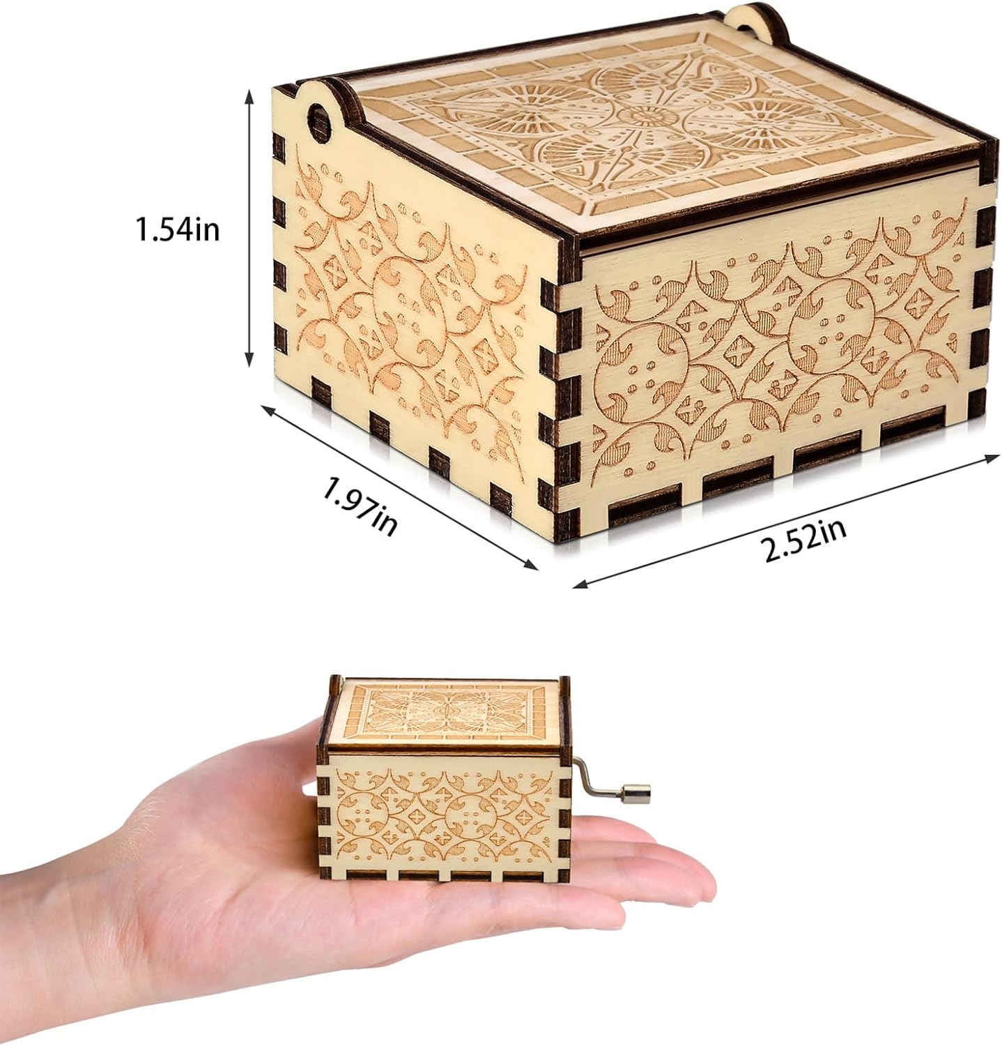 Likeny Mothers Day for Mom Gifts from Daughter Son for Mothers Day Birthday Best Mama Hand Crank Music Box - Image 3