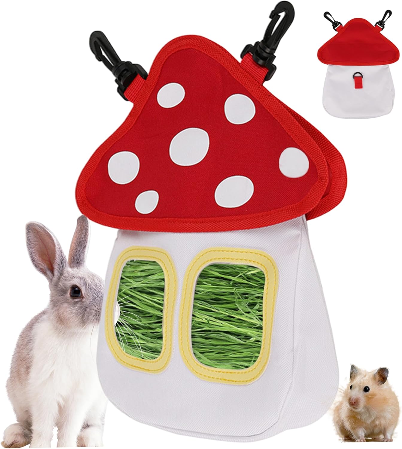 Rabbit Hay Feeder, Hanging Bunny Hay Feeder, Cute Bunny Bag, Waterproof Oxford Cloth for Rabbits, Guinea Pigs, Hamsters - Image 2
