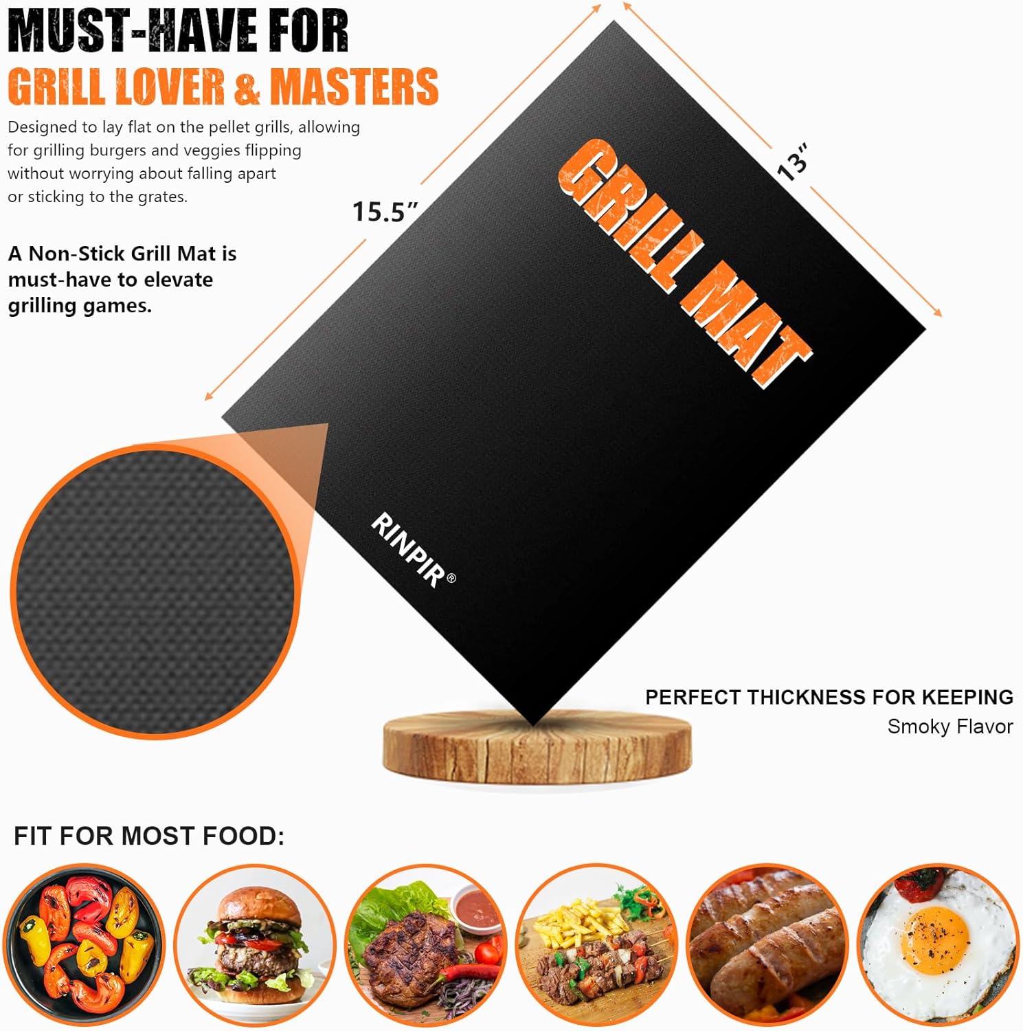 31pcs BBQ Grill Accessories Gifts for Men Dad, Heavy Duty Grilling Tools Gift Set for Father‘s Day, Stainless Steel BBQ Utensils Kit with Mats, Grill Brush in Carrying Bag Brown - Image 4