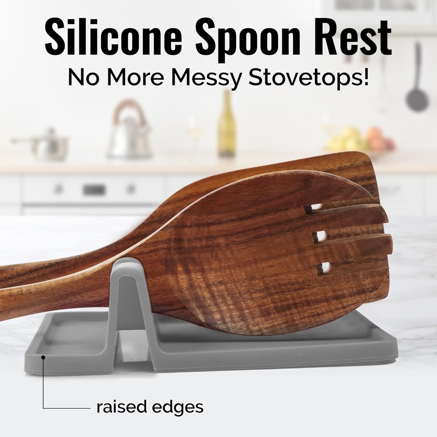 Zulay Kitchen Spoon Rest for Multiple Utensils High Heat-Resistant Silicone Drip Pad, BPA-Free Spoon Holder for Stove Top, Kitchen Gadget Holder for Ladles, Tongs, Cooking Spatula - Makes Great Gift - Image 5