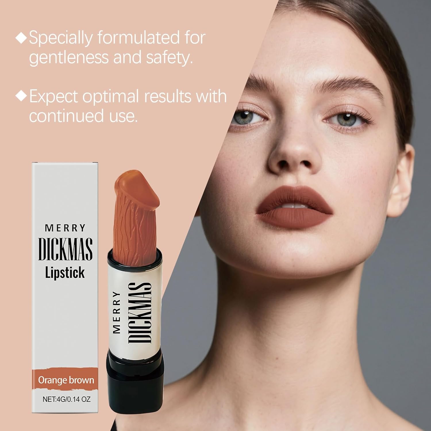 Creative Women Funny Lipstick - Mushroom Naughty Gag Stocking Stuffer Idea for White Elephant & Secret Santa Stocking, for Holiday Party, Birthday & Valentine’s Day Christmas Surprise (Bright Red) - Image 3