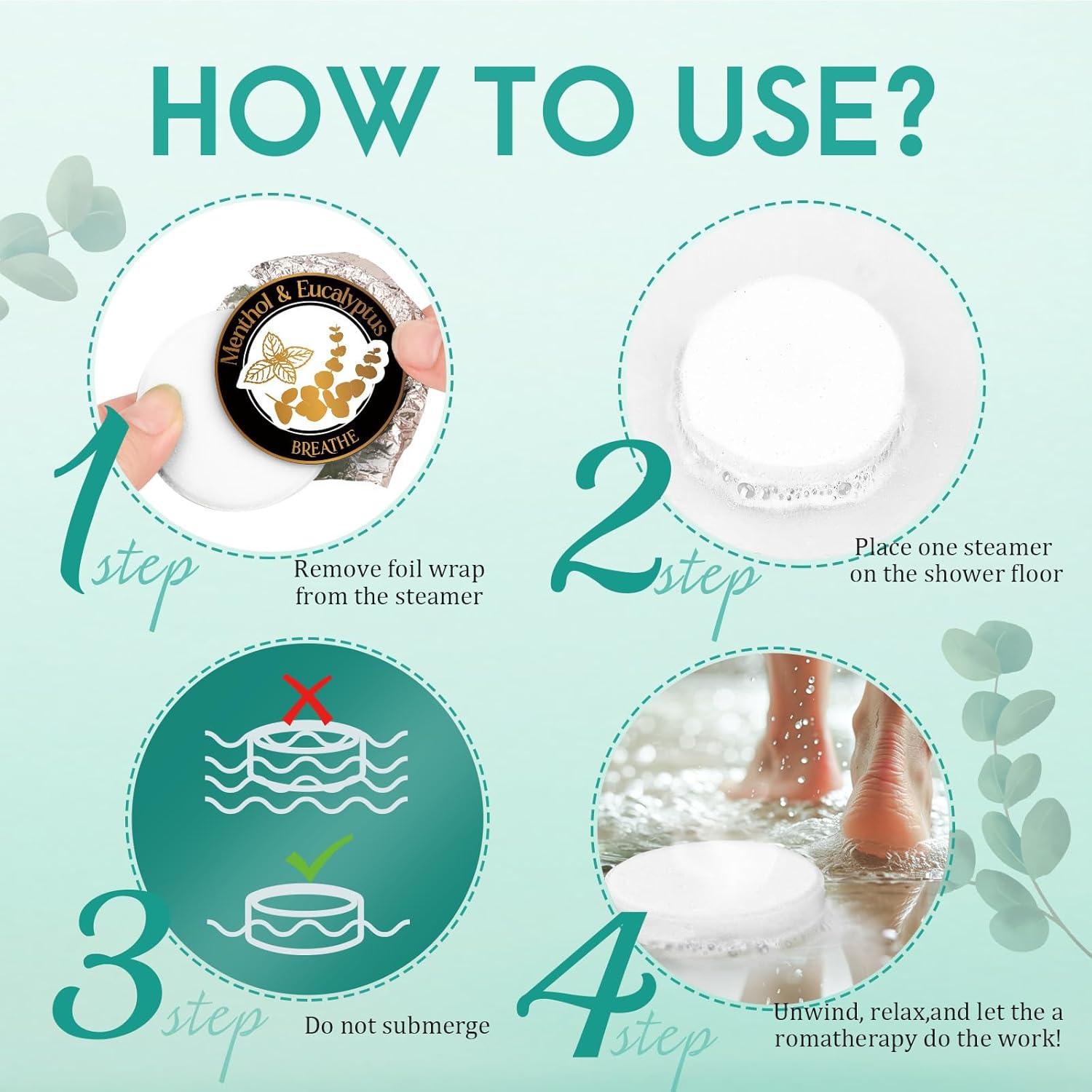 Mens Easter Basket Stuffers for Adults: Eucalyptus Shower Steamers Aromatherapy, 6 Packs Eucalyptus Mint Shower Bombs with Natural Essential, Stress Relief Self Care Birthday Gifts for Teens Boyfriend - Image 7