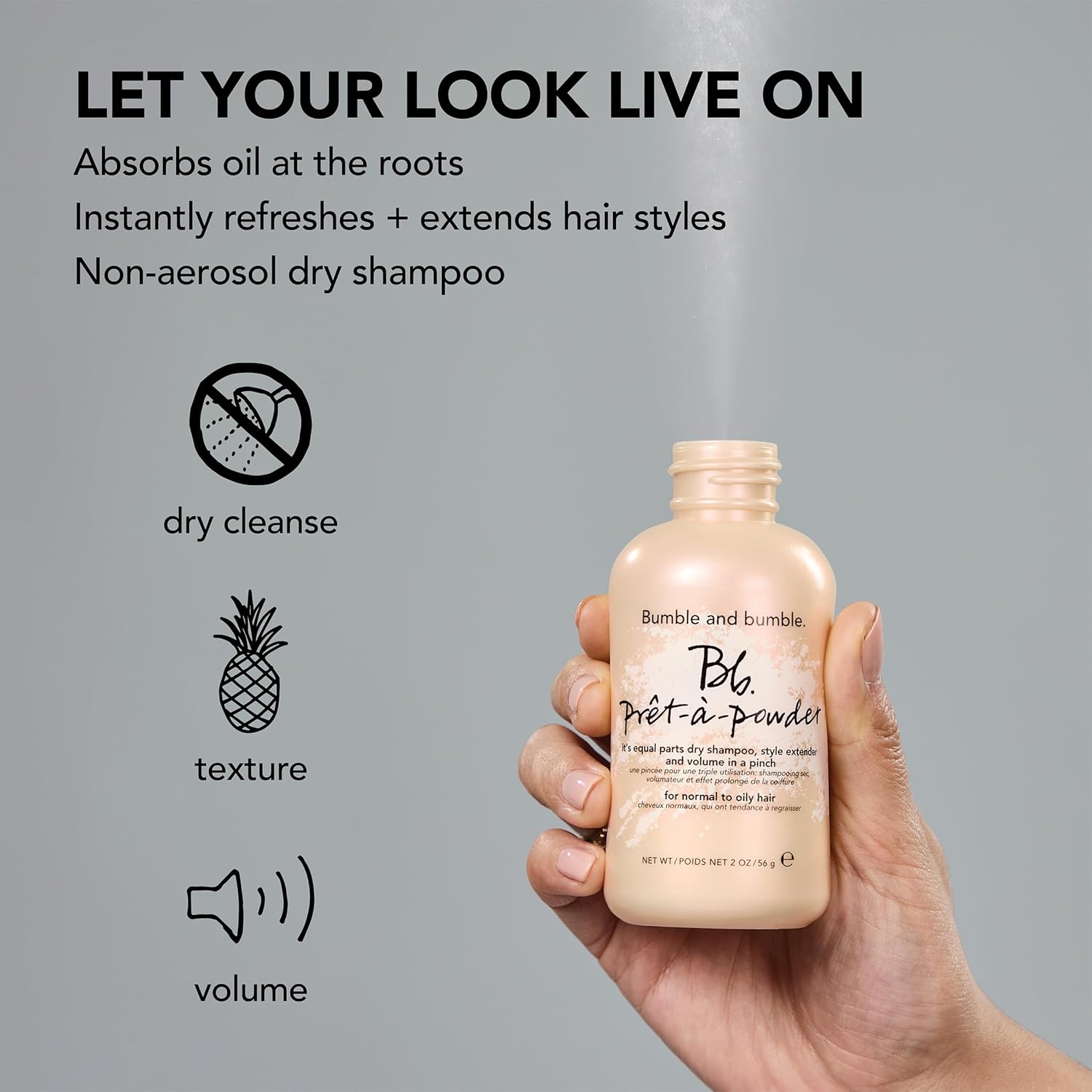 Bumble and bumble. Prêt-à-powder Dry Shampoo Powder | Adds Volume, Texture + Absorbs Oil | Non-Aerosol | For All Wavy + Straight Hair Types - Image 5