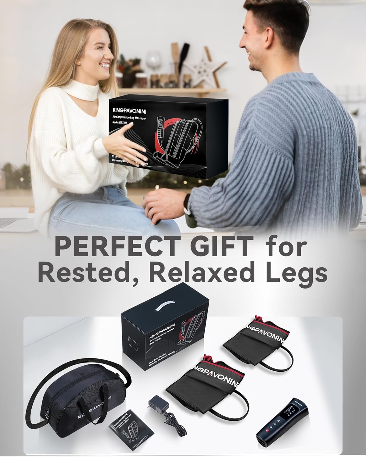 KingPavonini Leg Compression Massager for Circulation, Professional Air Compression Boots, Sequential Full Leg Massager for Circulation and Pain Relief FSA, Recovery Boots for Athletes Men Women - Image 9