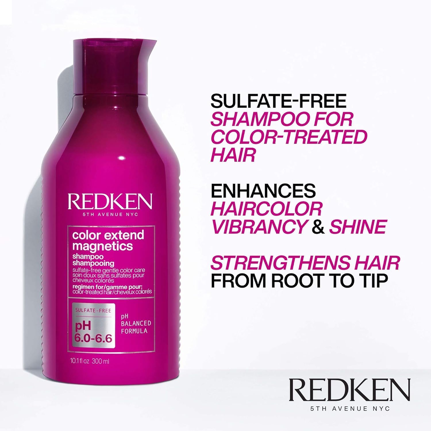 Redken Color Extend Magnetics Shampoo For Color-Treated Hair - Gently Cleanses & Protects Color, With Amino Acid, Sulfate-Free Shampoo - Image 3