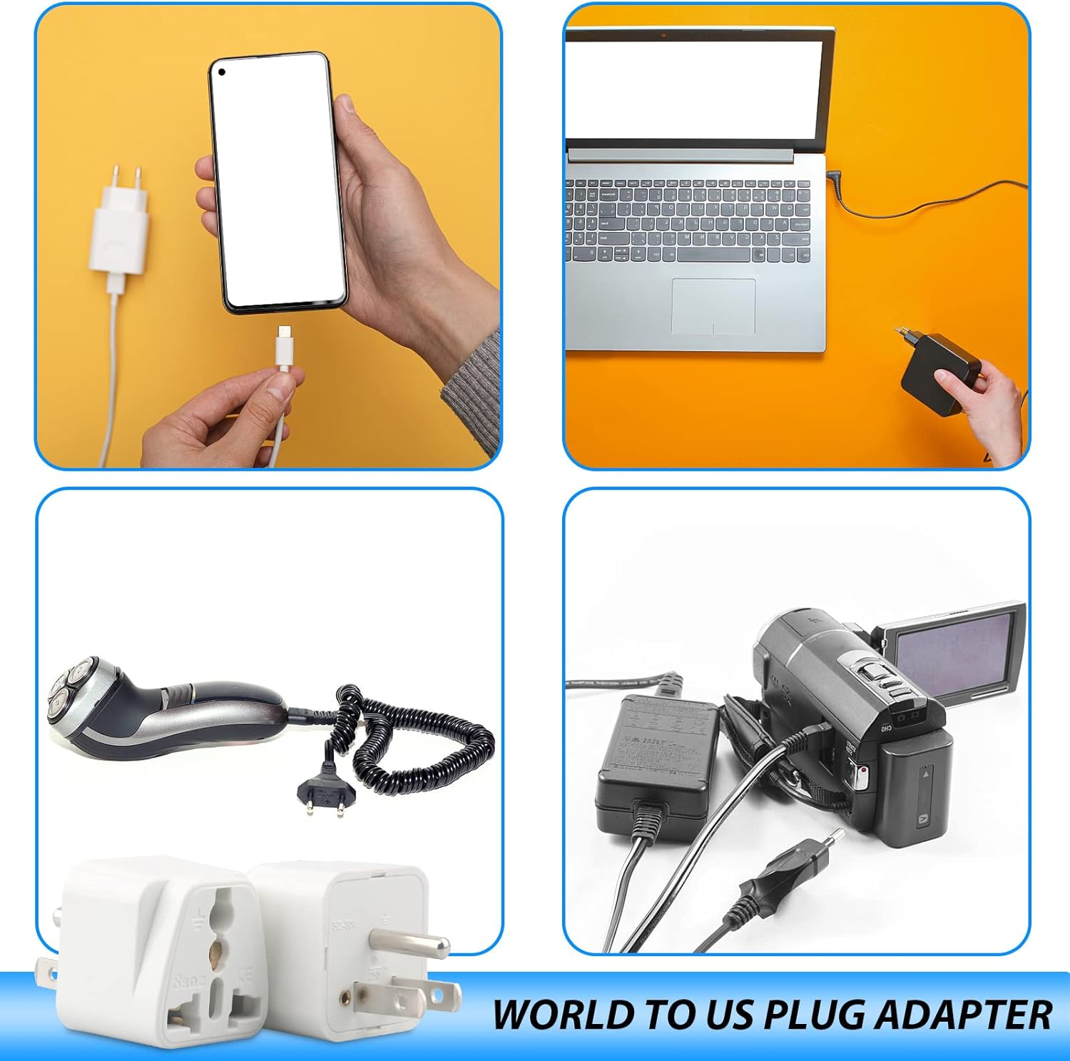 Europe to US Plug Adapter, 6 Pack UK to US Plug Adapter, India to US Plug Adapter, Universal Travel Adapter for USA, Europe Australia UK Italy to American Outlet Adapter-Type B - Image 6