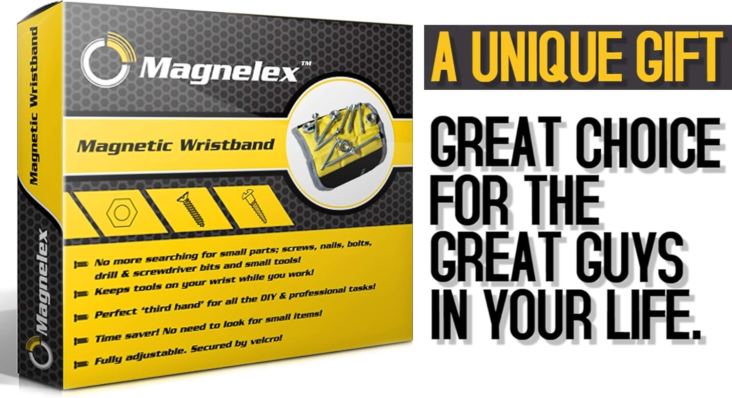 Stocking Stuffers for Men Christmas 2025 – Magnelex Magnetic Wristband, Christmas Gift for Dad, Husband, Boyfriend – Handyman Gadget to Hold Screws, Nails, Drill Bits – Holiday Gift Idea for Him - Image 2