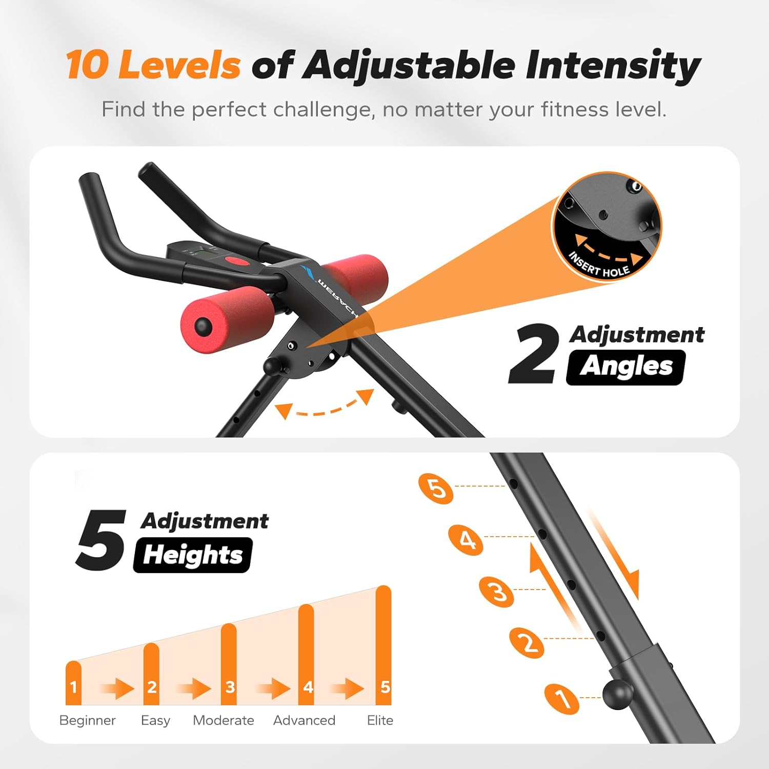 MERACH Ab Machine, Ab Workout Equipment, Adjustable Ab Trainer Machine for Abs Workout at Home Gym, Foldable, Knee Protection, Abdominal Trainer for Stomach Workout - Image 3