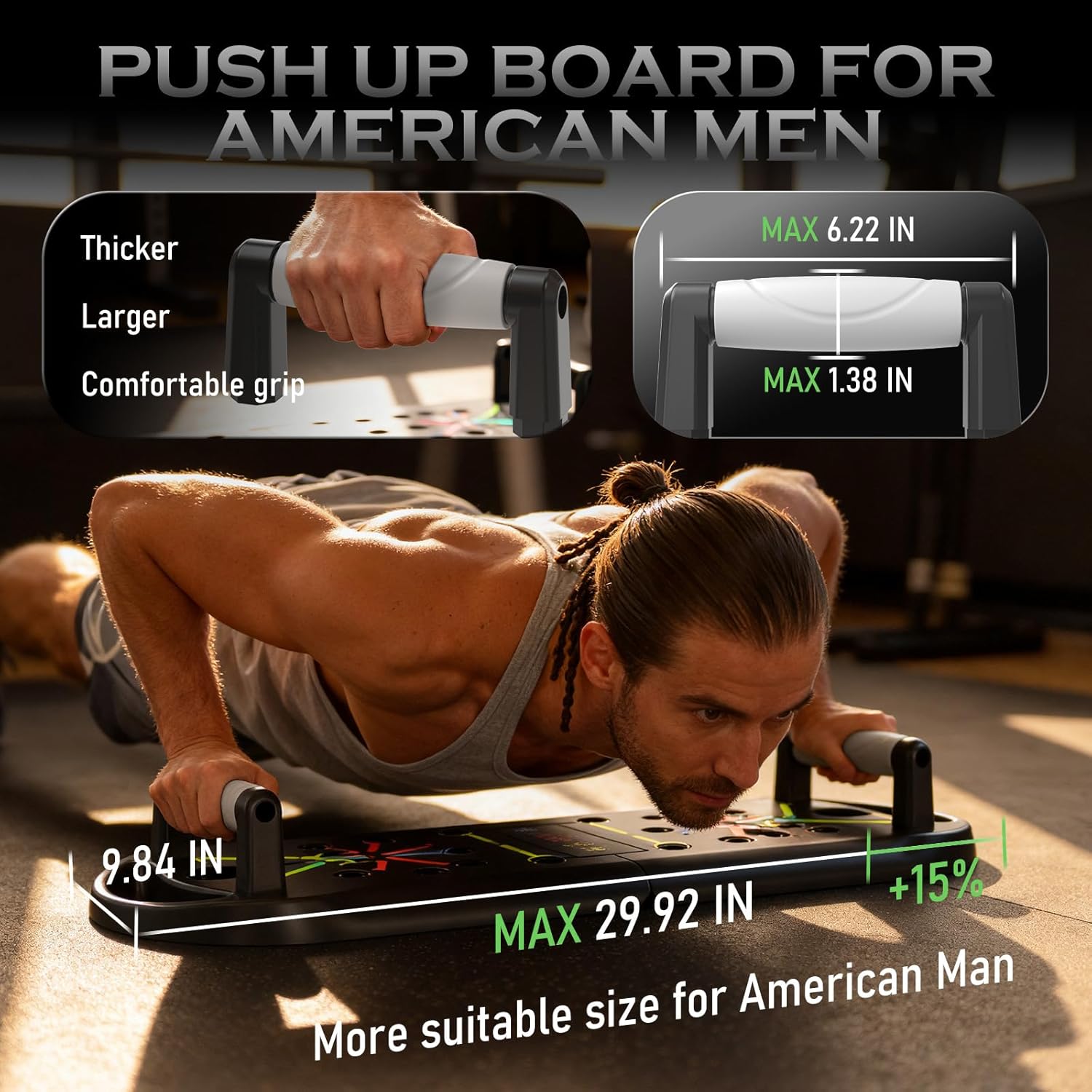 Push Up Board Fitness, Workout Home Gym Equipment, 20 in 1 Exercise Pushup Bar Handles for Floor, Strength Training Equipment for Men - Image 3