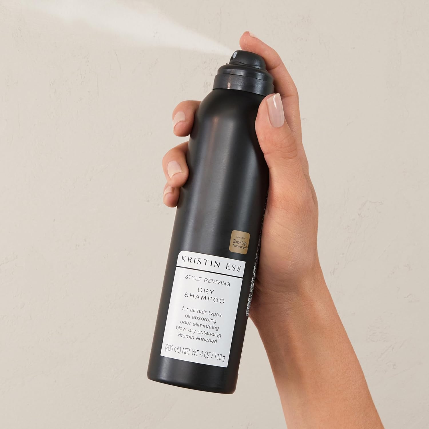 Kristin Ess Volumizing Vitamin C Dry Shampoo Spray for Oily Hair + Frizz - Oil Absorbing Style Extender with Minimal Residue - Powder Spray - Sulfate Free + Vegan + Color Safe - Fresh Pear Fragrance - Image 3