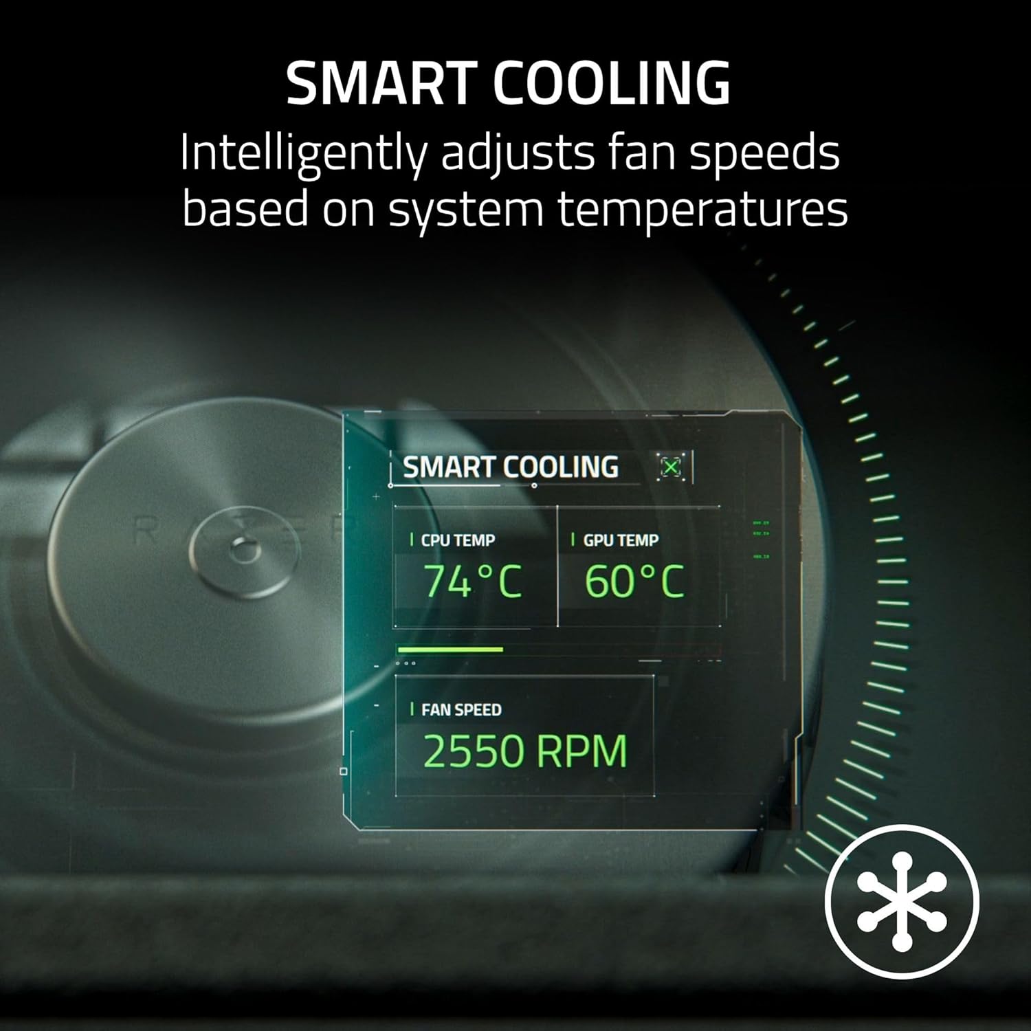 Razer Laptop Cooling Pad: Adaptive Smart - Intelligent Fan Control - Airtight Pressure Chamber - Fits Most Laptops & Macbooks 14” to 18" - Preset & Custom Fan Curves - 3 Port USB Type A - Chroma RGB - Image 2