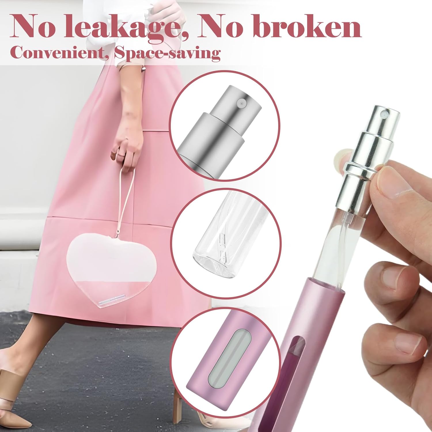 4pcs Mini Perfume Travel Bottle, Perfume Atomiser Refillable, 5ML Spray Bottles, Portable for Travel Holiday, Outdoor Activities and Business - Image 2