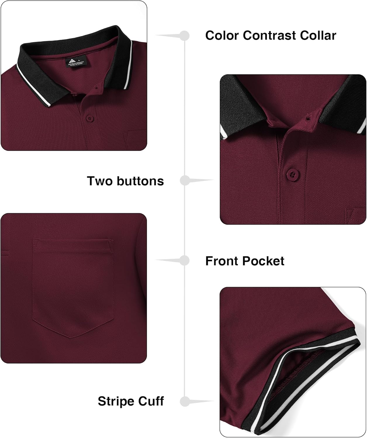 ZITY 3 Pack Men Polo Shirts Short Sleeve with Pocket Sport Wicking Shirts for Men Casual Athletic Collared T-Shirts - Image 4